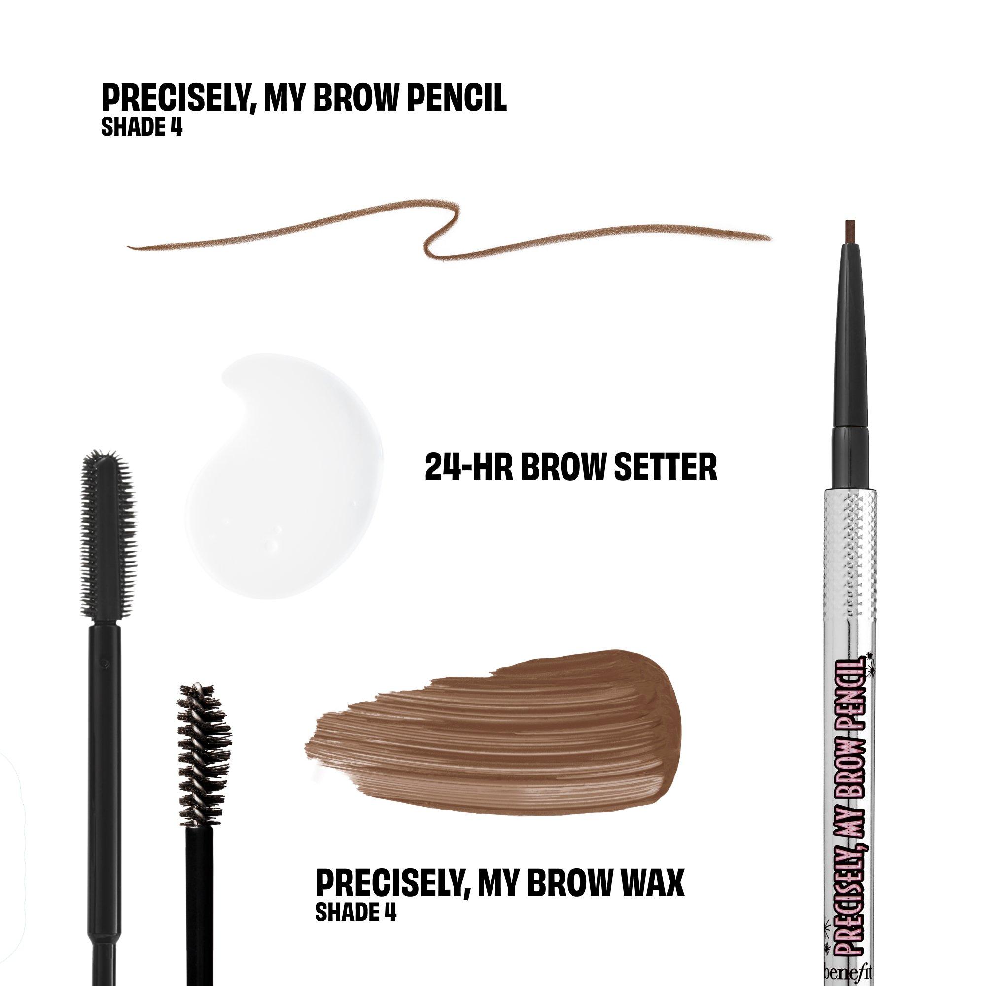 Shade 4 - Benefit - The Brow Booth (worth £67) Shade 4 Precisely My Brow Pencil Wax & 24 Hour Brow Gel Set - 3