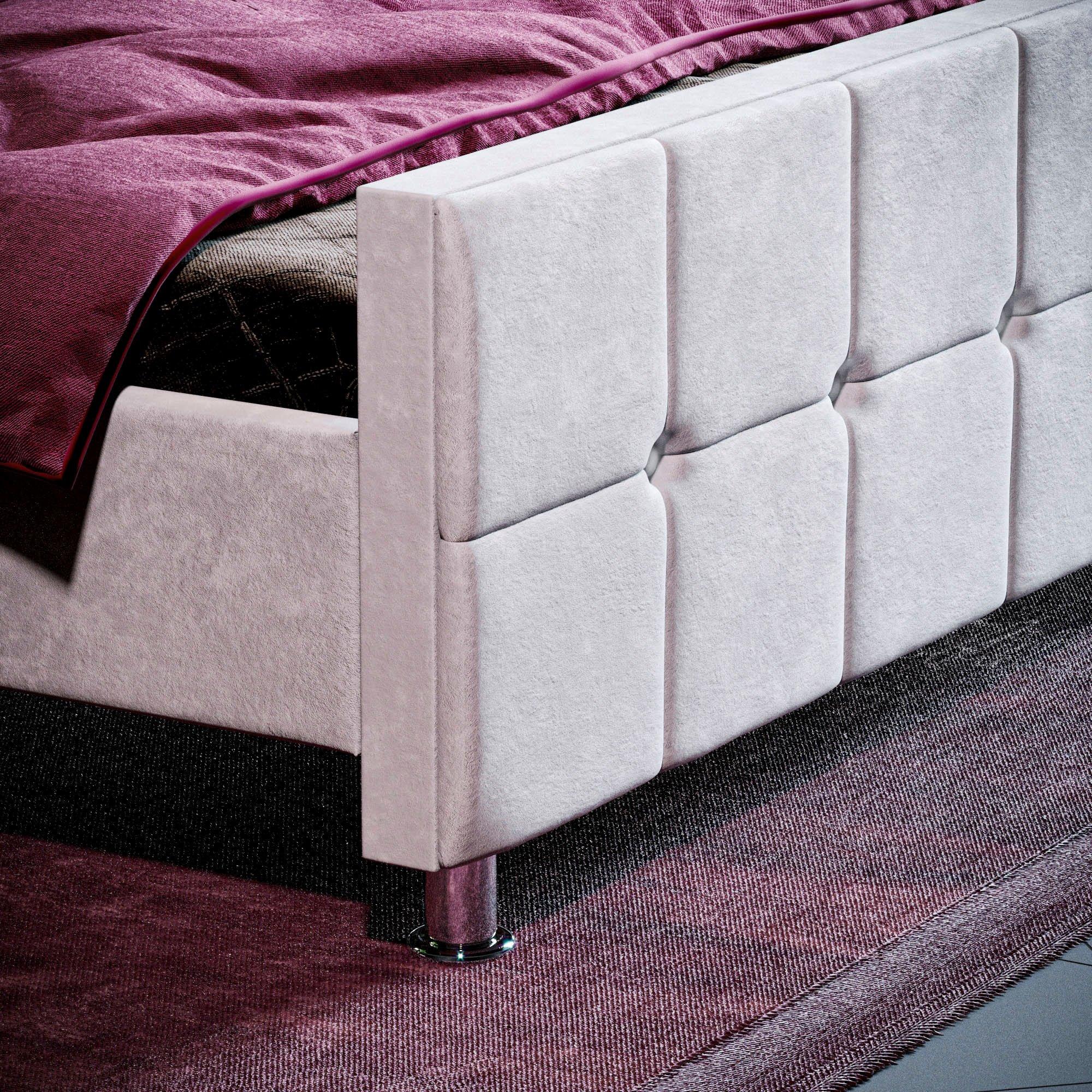 Light Grey Velv - Lassic - Vida Designs Valentina Double Bed UKFR - 5