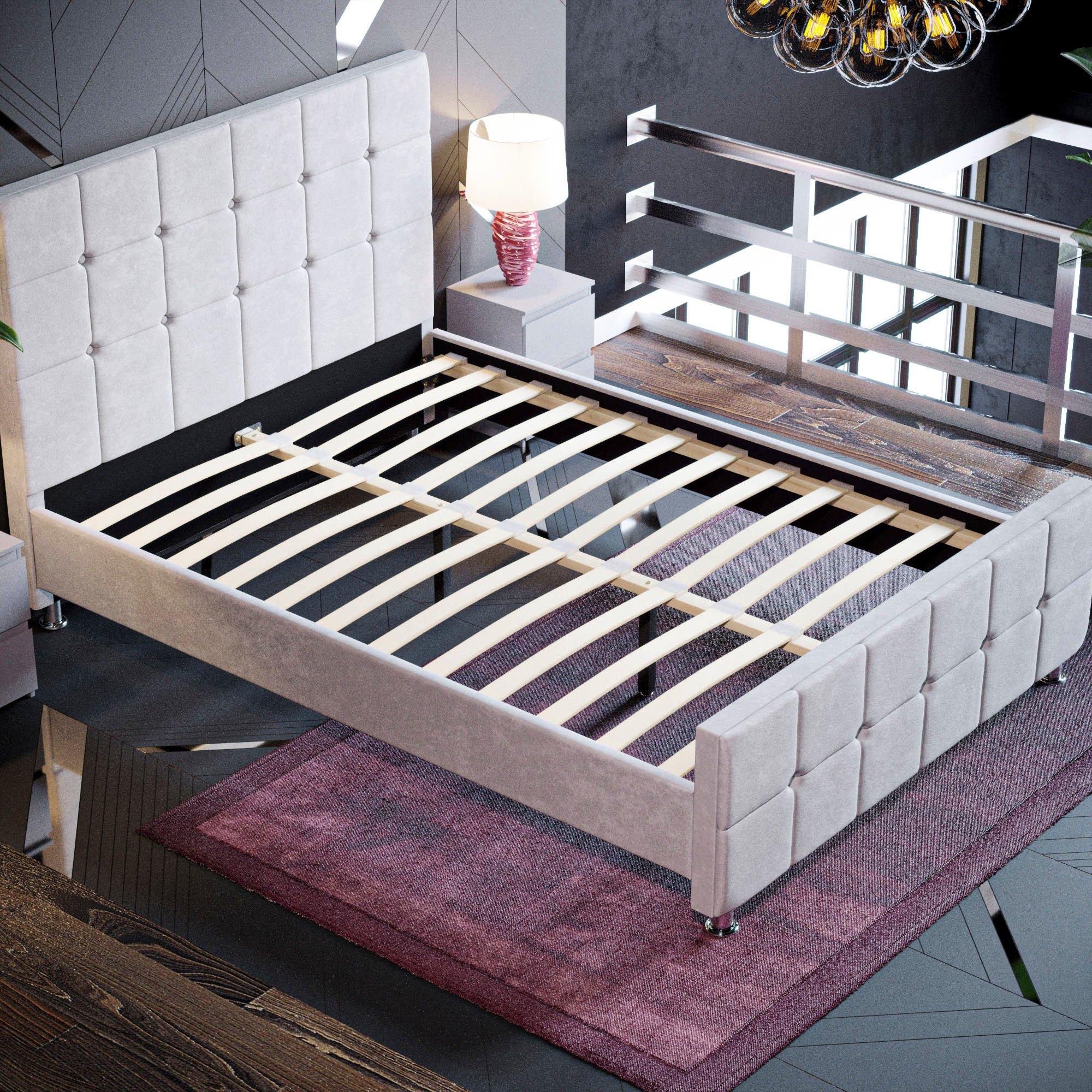 Light Grey Velv - Lassic - Vida Designs Valentina Double Bed UKFR - 7