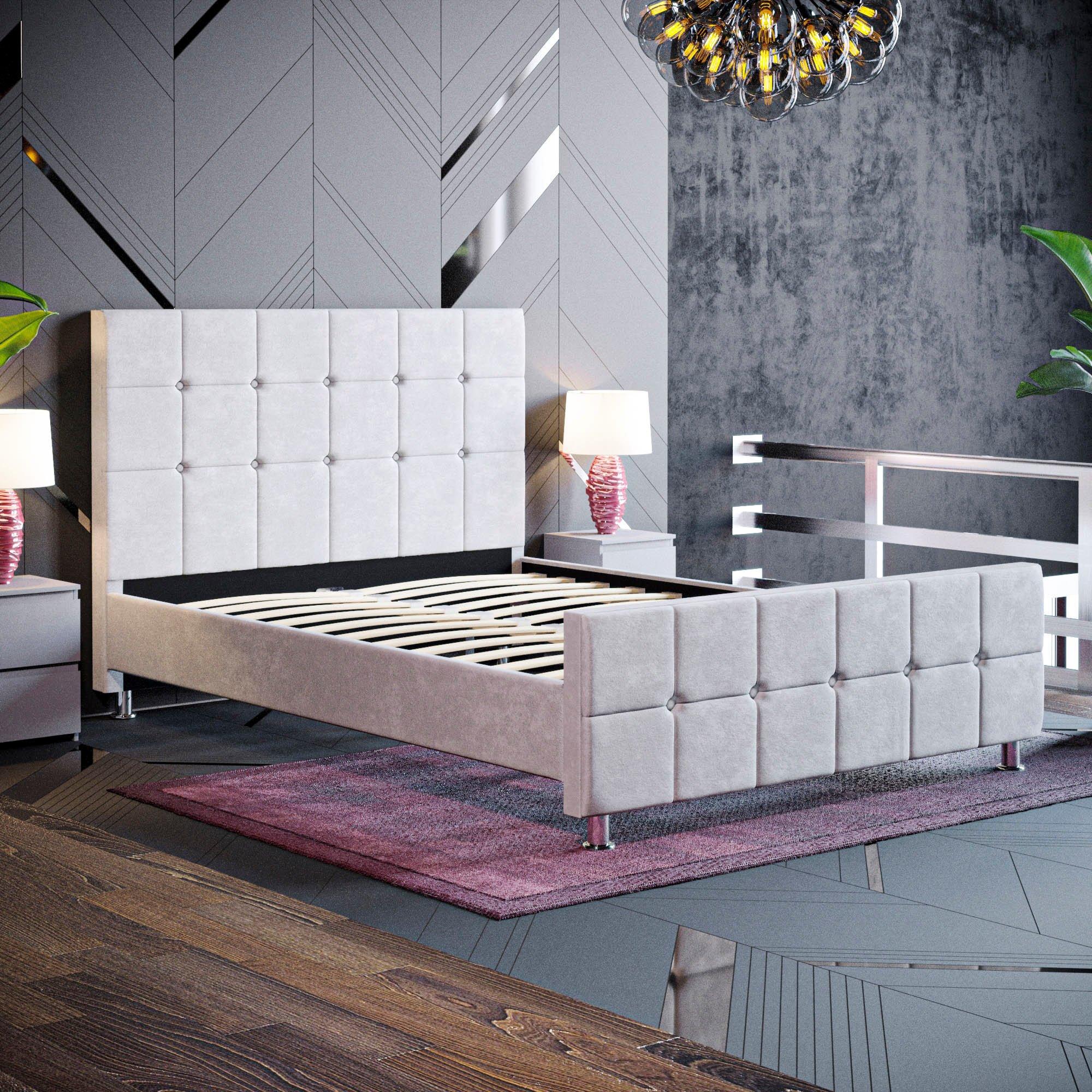 Light Grey Velv - Lassic - Vida Designs Valentina Double Bed UKFR - 8