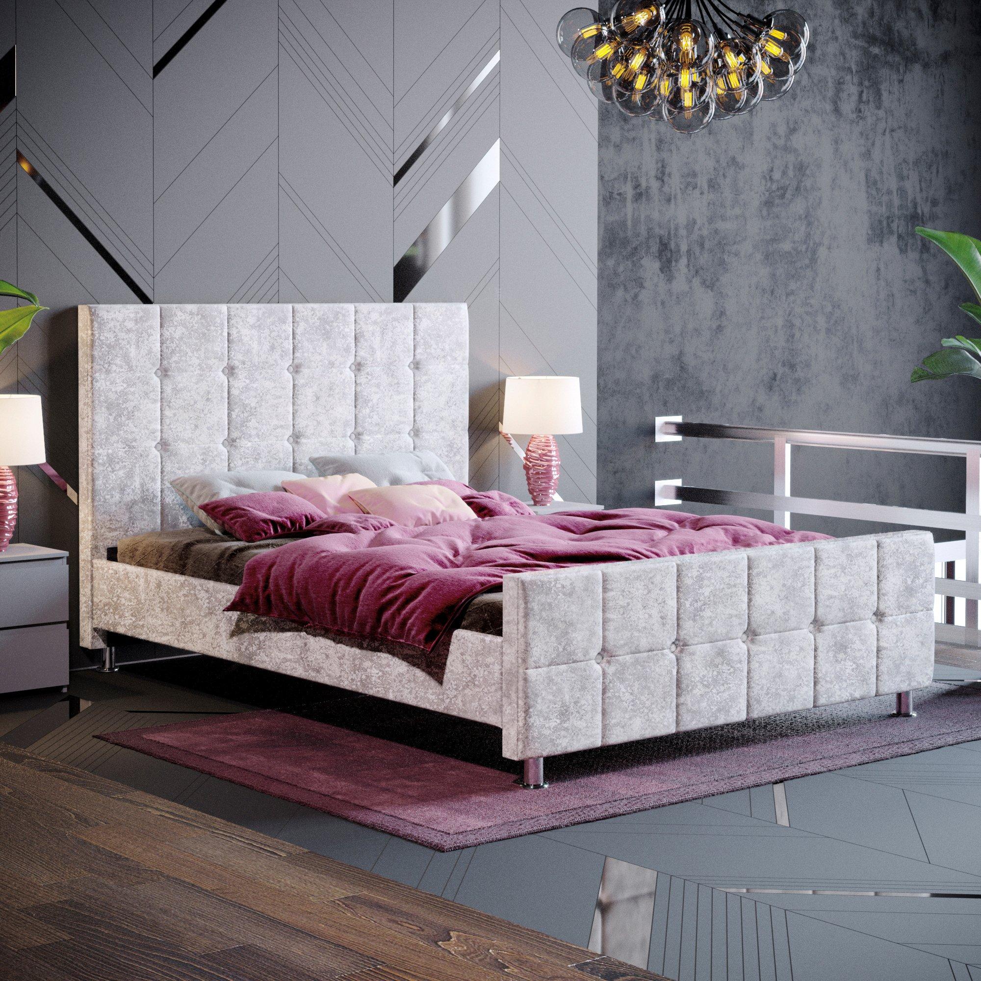 Lassic  Vida Designs Valentina Double Bed Ukfr - Silver Crushed - Double