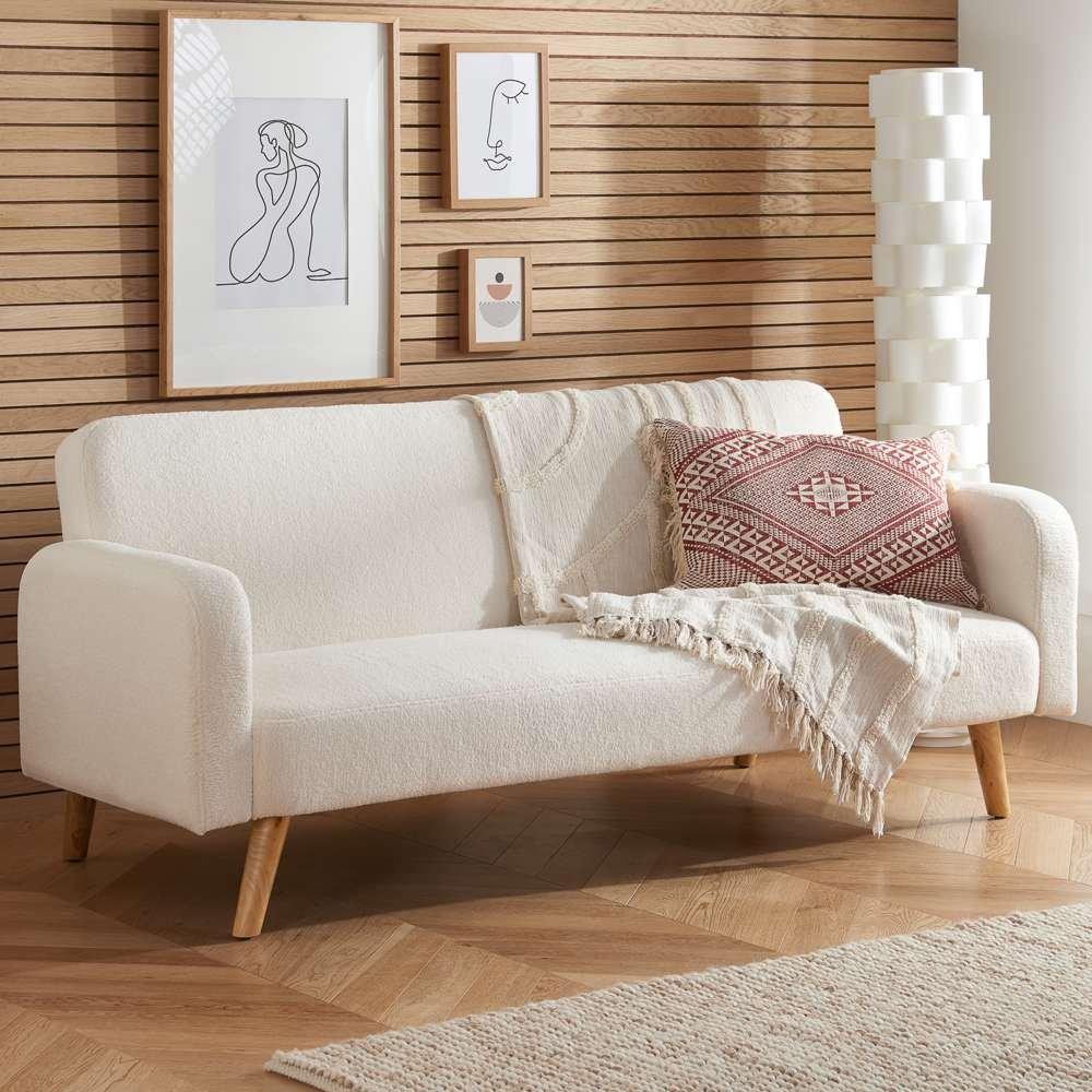 White - Birlea - Micah Sofa Bed Boucle - 1