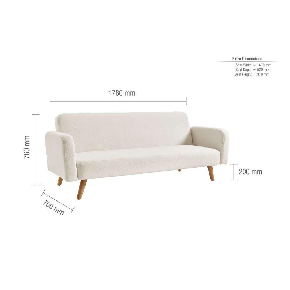 White - Birlea - Micah Sofa Bed Boucle - 14