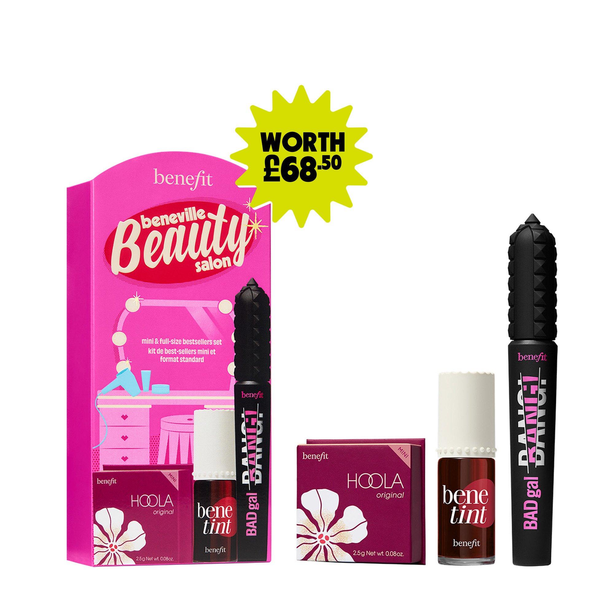 Multi - Benefit - Beneville Beauty Salon (worth £68.50) BADgal BANG! Mascara Benetint & Hoola Bronzer Makeup Gift Set - 5