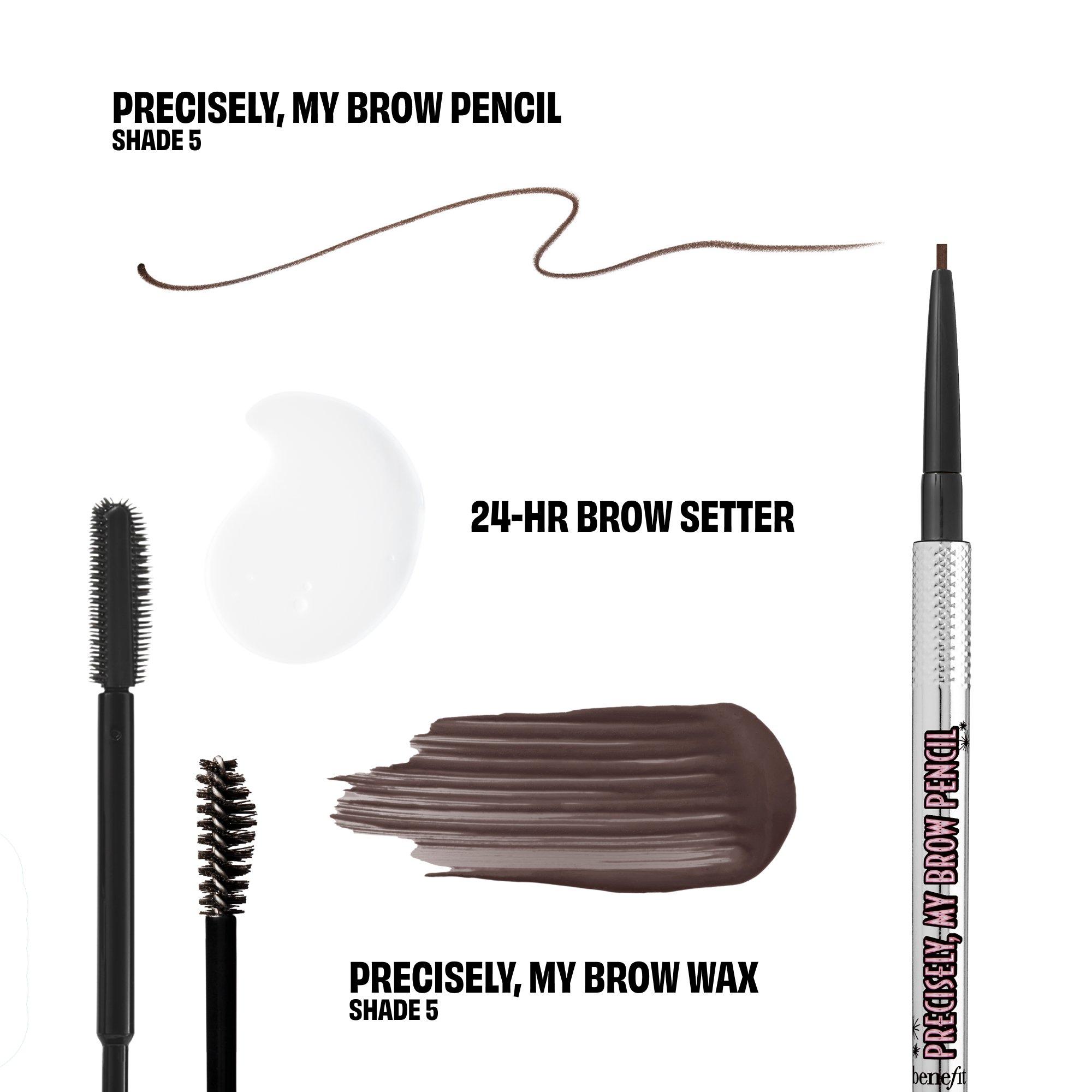Shade 5 - Benefit - The Brow Booth (worth £67) Shade 5 Precisely My Brow Pencil Wax & 24 Hour Brow Gel Set - 3