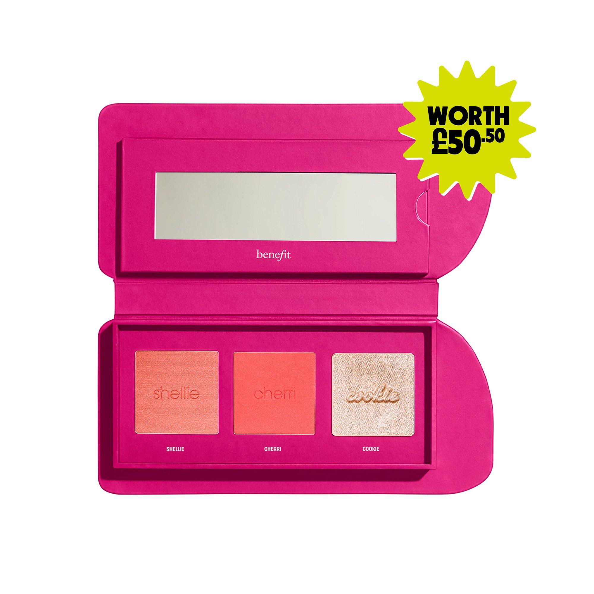Multi - Benefit - Glam Central Station (worth £50.50) Limited Edition Blush Shellie & Cookie Highlighter Gift Palette - 7