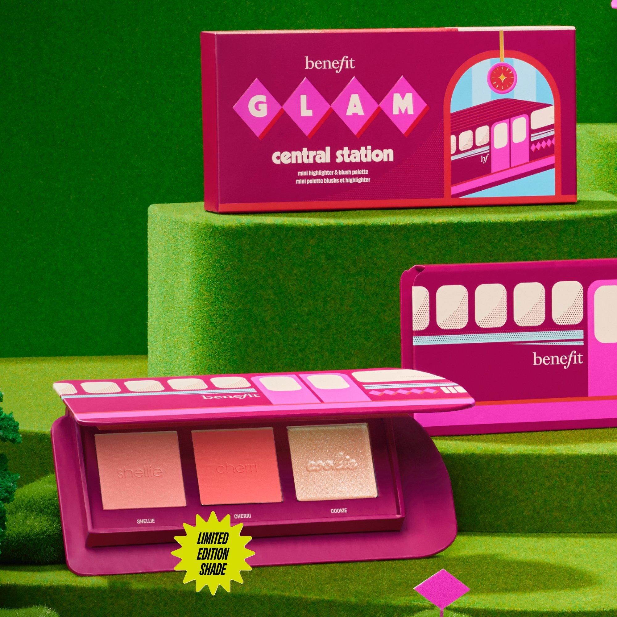 Multi - Benefit - Glam Central Station (worth £50.50) Limited Edition Blush Shellie & Cookie Highlighter Gift Palette - 8