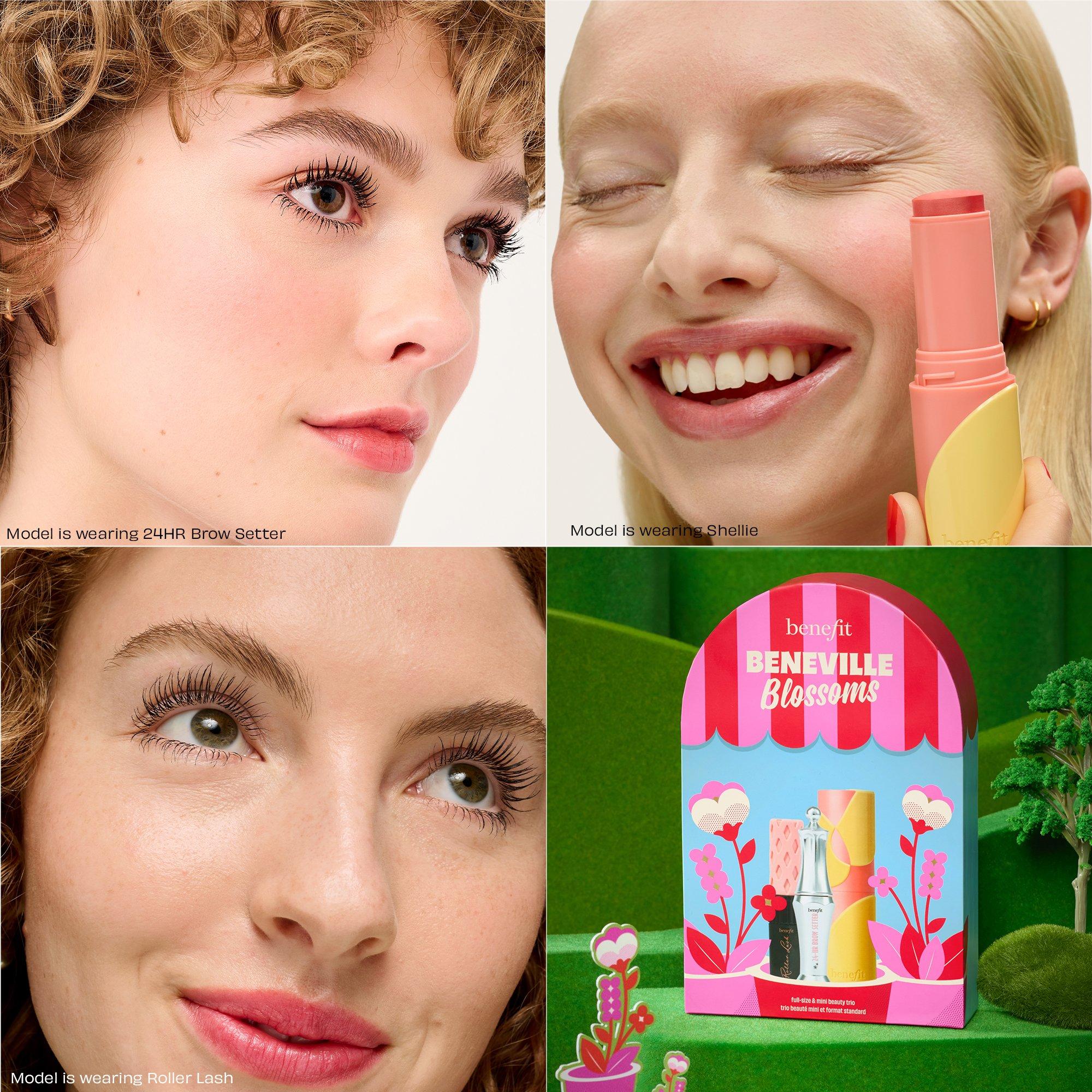 Multi - Benefit - Beneville Blossoms (worth £59) Juice Stick Gel Blush Roller Lash Mascara & Brow Gel Trio Gift Set - 3