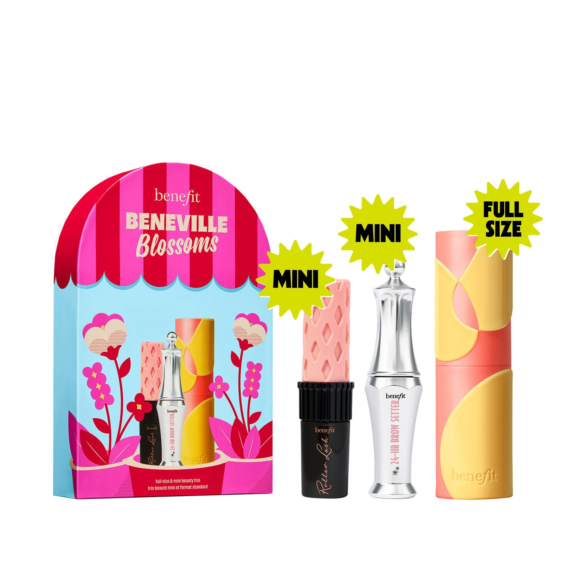 Multi - Benefit - Beneville Blossoms (worth £59) Juice Stick Gel Blush Roller Lash Mascara & Brow Gel Trio Gift Set - 10
