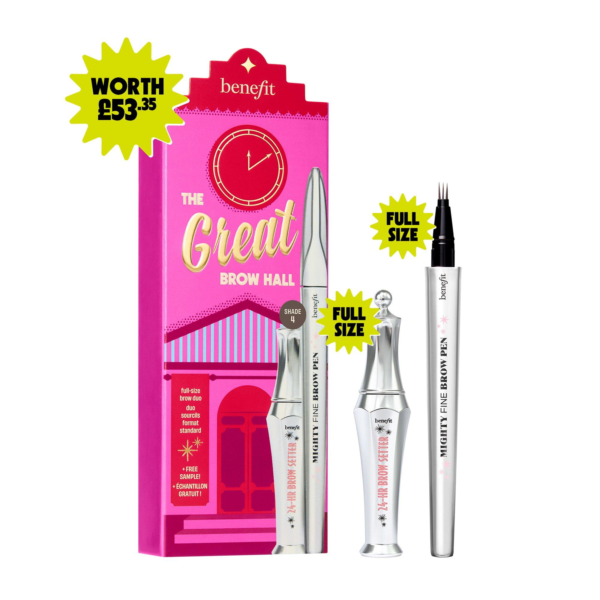 Shade 4 - Benefit - The Great Brow Hall (worth £53) Shade 4 Mighty Fine Brow Pen & 24 Hour Brow Setter Duo Gift Set - 4