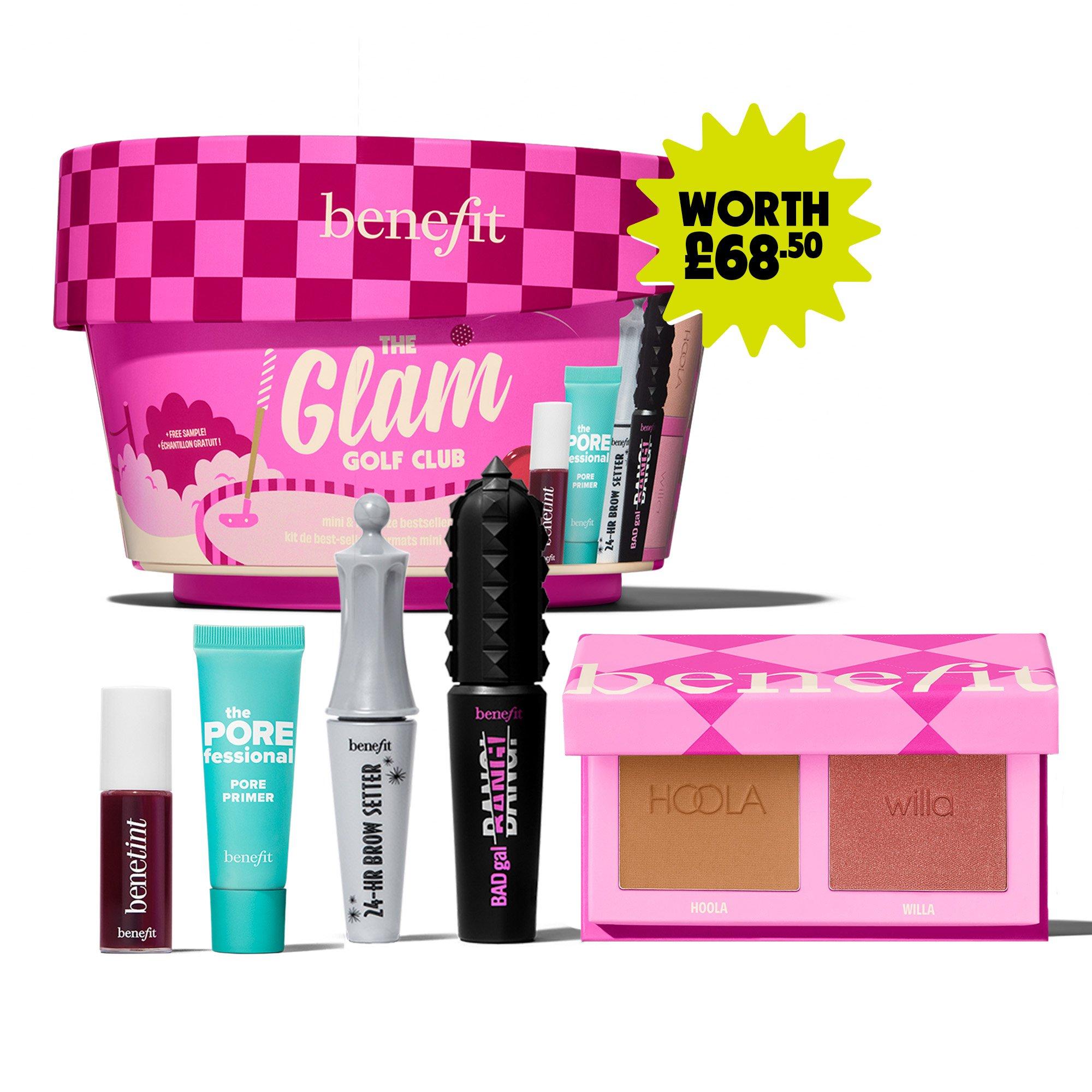 Multi - Benefit - The Glam Golf Club (worth £68) Full Face Makeup Kit BADgal Bang! Hoola & Benetint Gift Set - 5