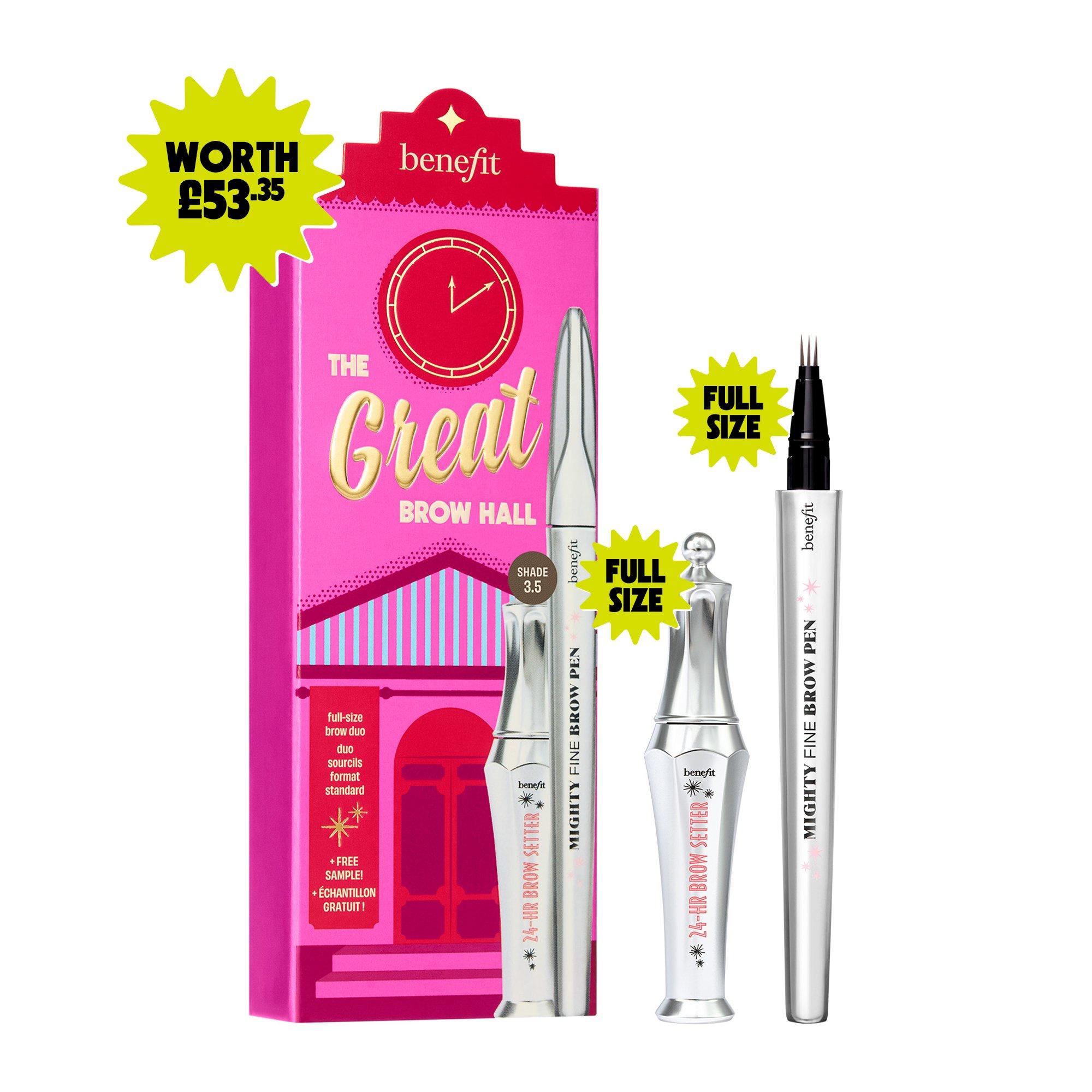 Shade 3.5 - Benefit - The Great Brow Hall (worth £53) Shade 3.5 Mighty Fine Brow Pen & 24 Hour Brow Setter Duo Gift Set - 4