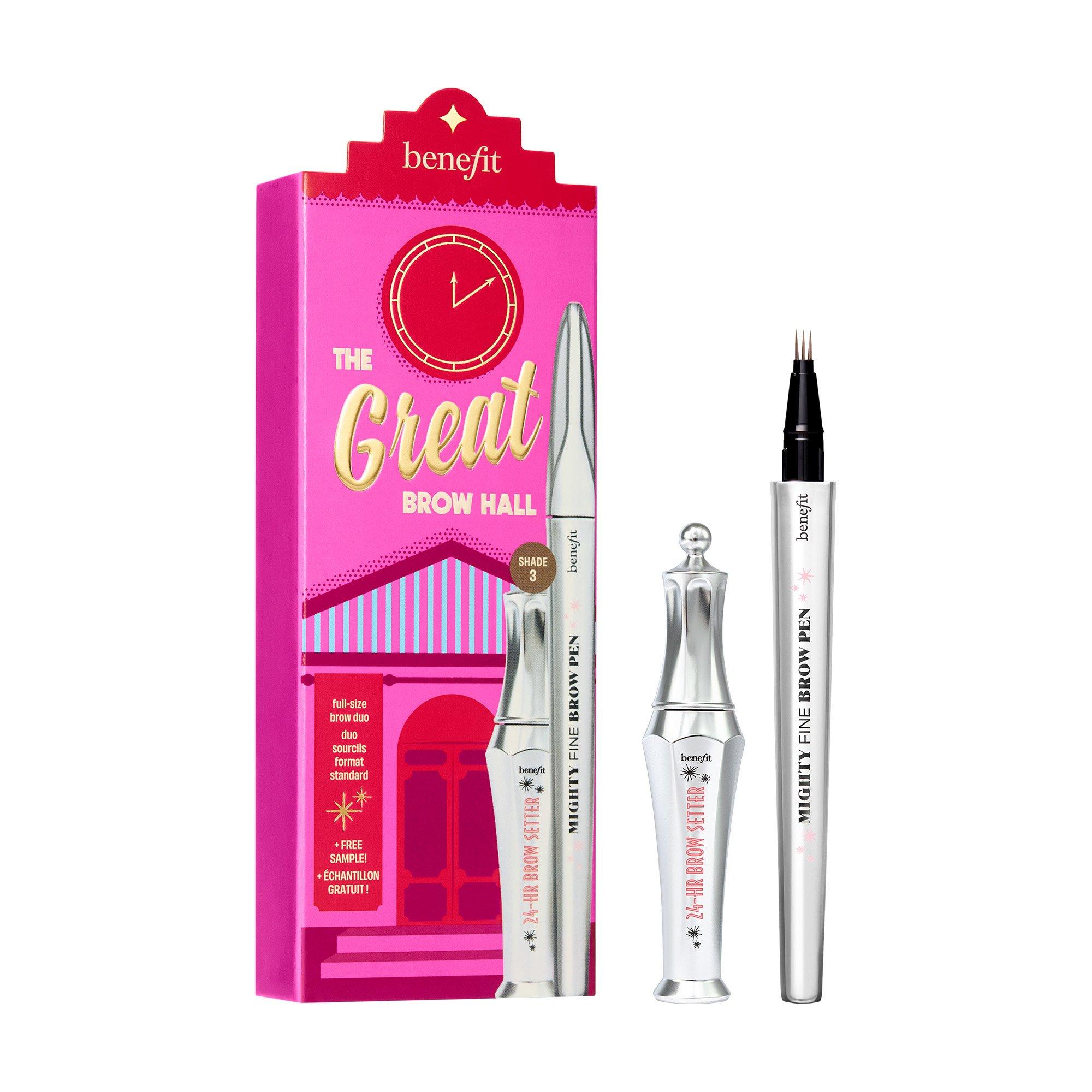 Shade 3 - Benefit - The Great Brow Hall (worth £53) Shade 3 Mighty Fine Brow Pen & 24 Hour Brow Setter Duo Gift Set - 1