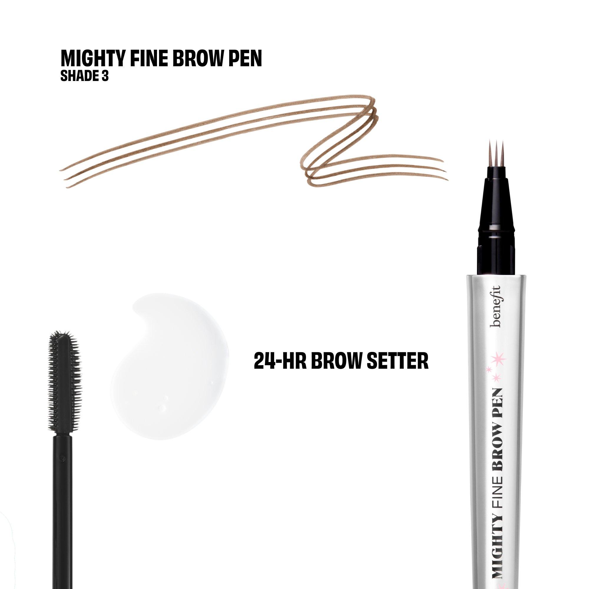 Shade 3 - Benefit - The Great Brow Hall (worth £53) Shade 3 Mighty Fine Brow Pen & 24 Hour Brow Setter Duo Gift Set - 2