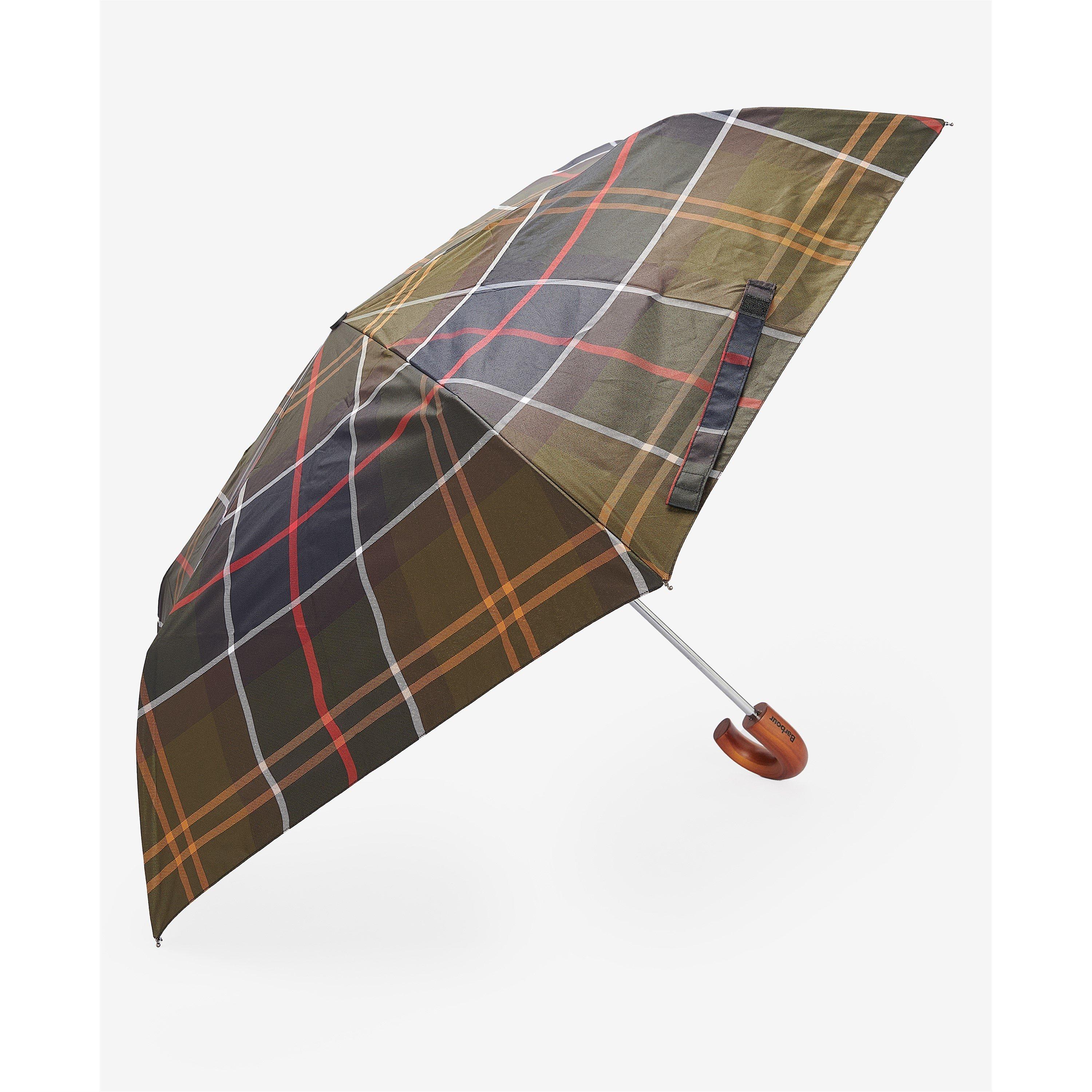 Classic Tartan - Barbour - Tartan Small Umbrella with Wooden Handle - 3