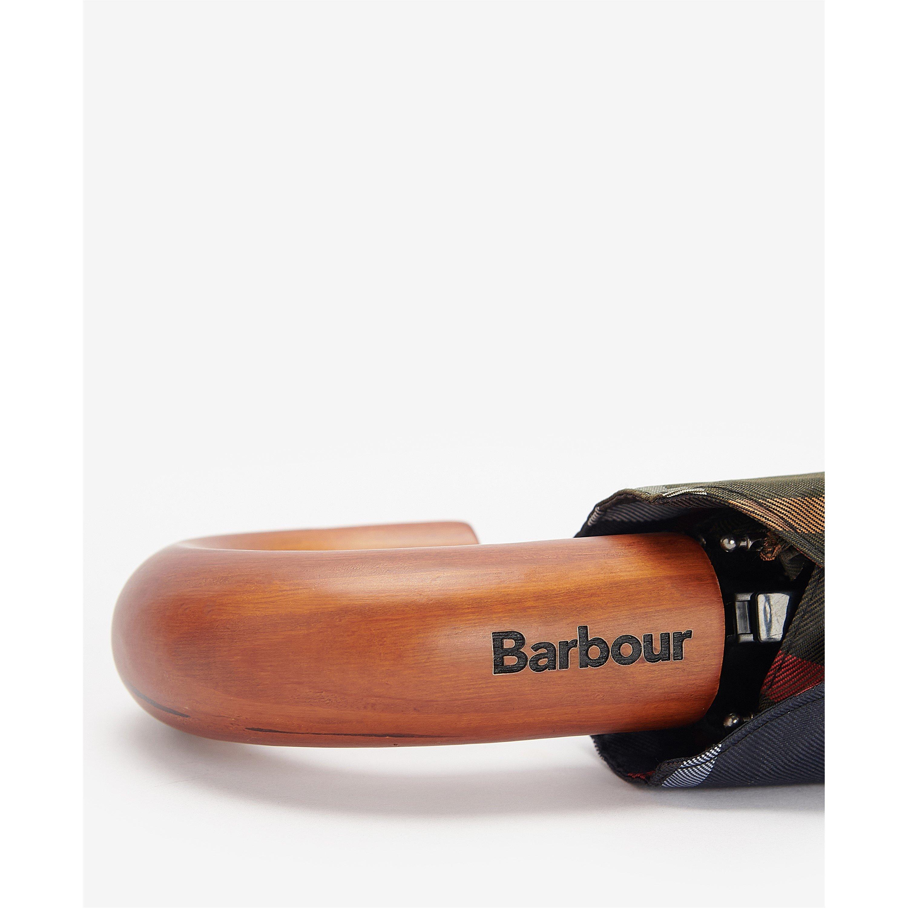 Classic Tartan - Barbour - Tartan Small Umbrella with Wooden Handle - 4