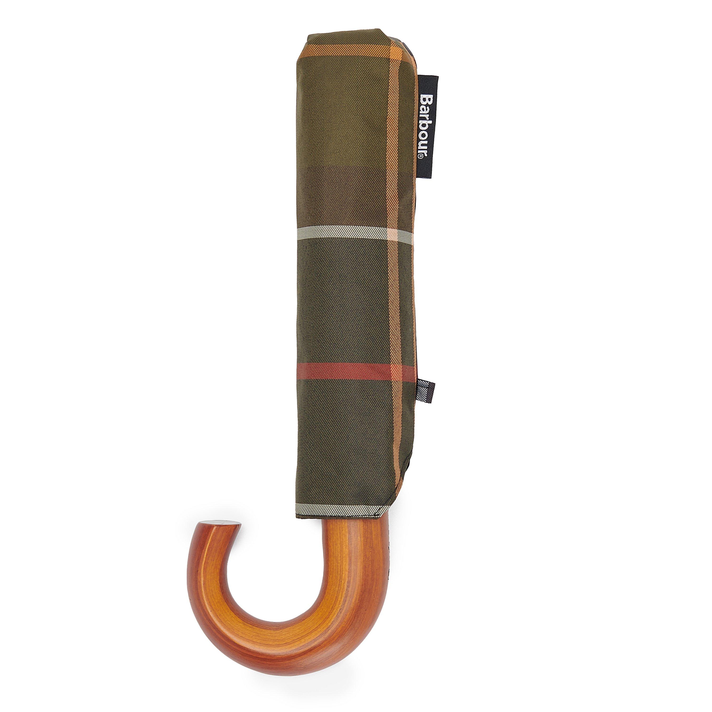 Classic Tartan - Barbour - Tartan Small Umbrella with Wooden Handle - 5