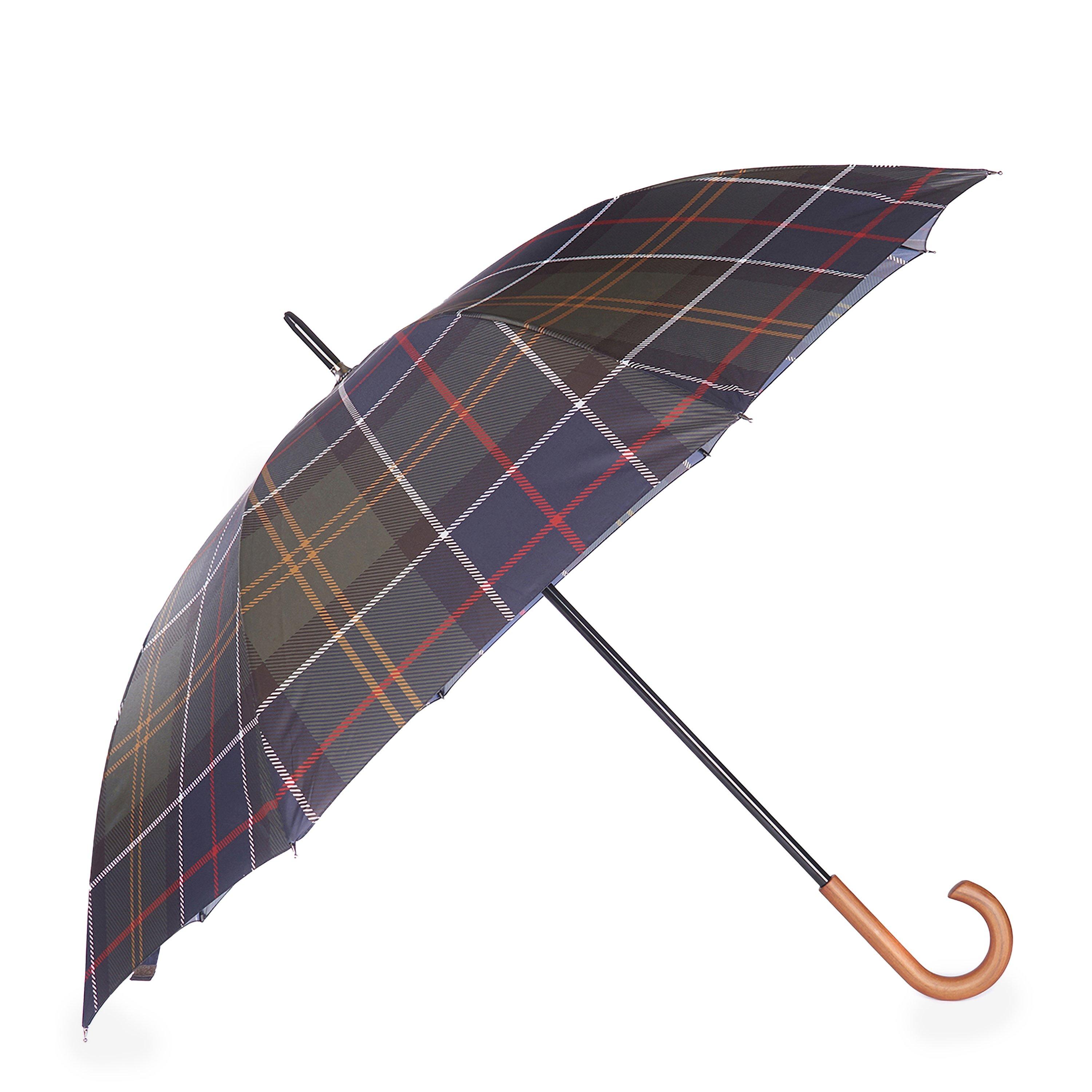 Barbour Tartan Wooden Handle Walking Umbrella - Classic Tartan