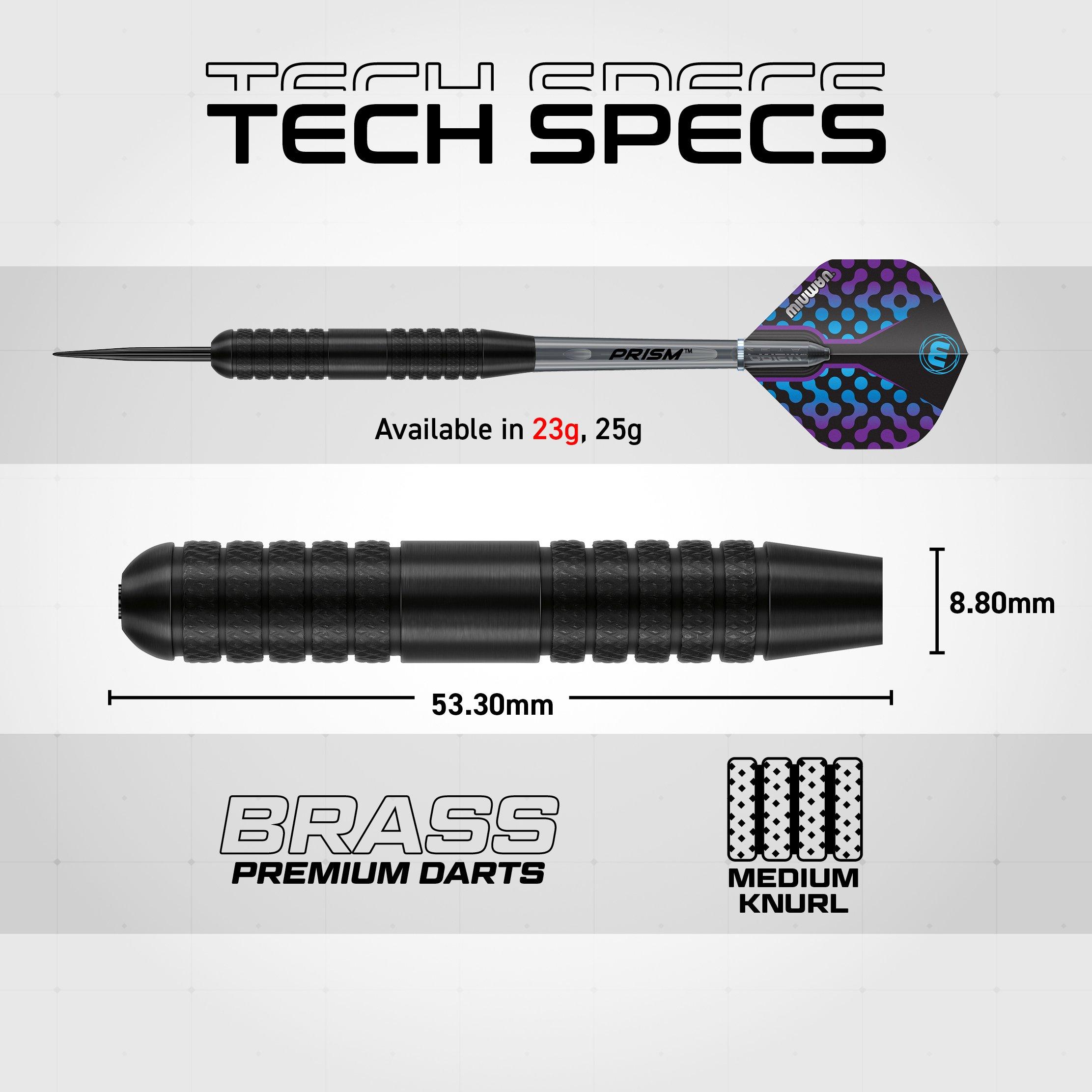 Black - Winmau - Apocalypse Brass Darts - 6