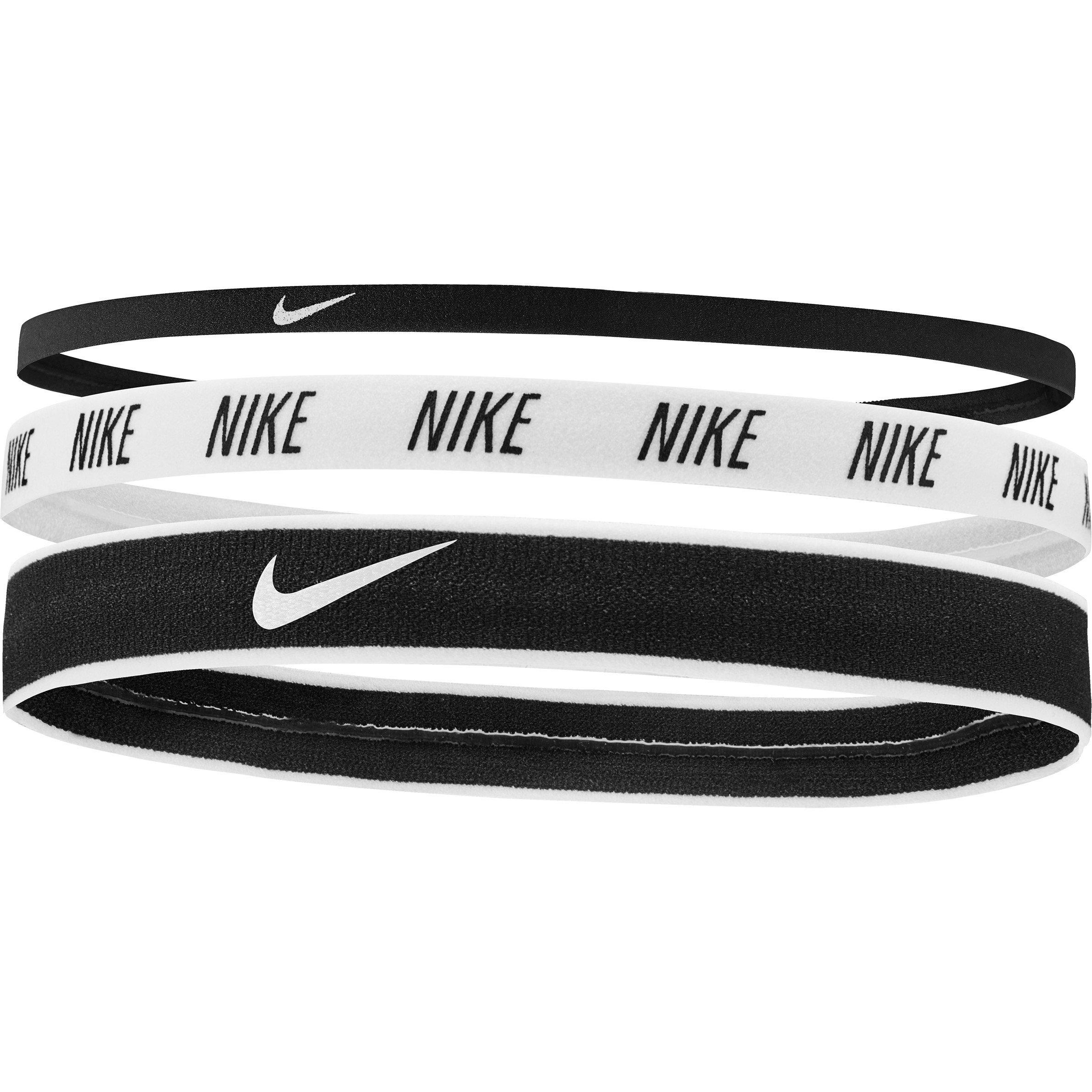 Black/White - Nike - Elastic Mix Headband 3 Pack