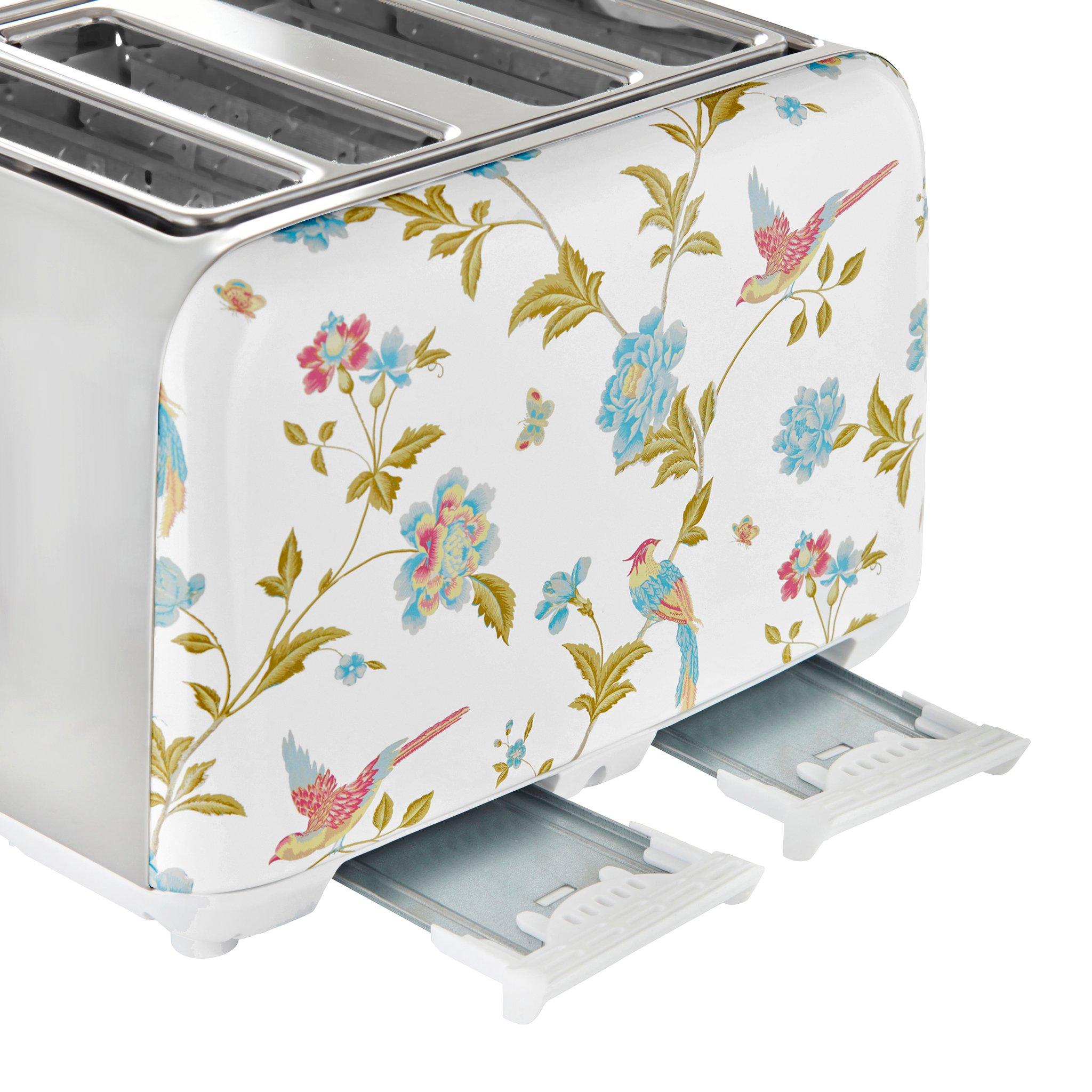 White - View Quest - Laura Ashley 4 Slice Toaster Elveden White Silver - 6