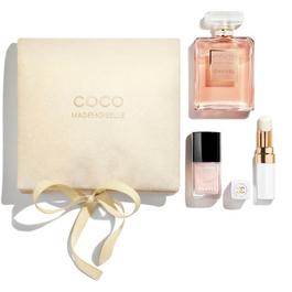 CHANEL COCO MADEMOISELLE SECRET LOOK POUCH  EDP 50ml, Rouge Coco Baume Dreamy White, Le Vernis Ballerina