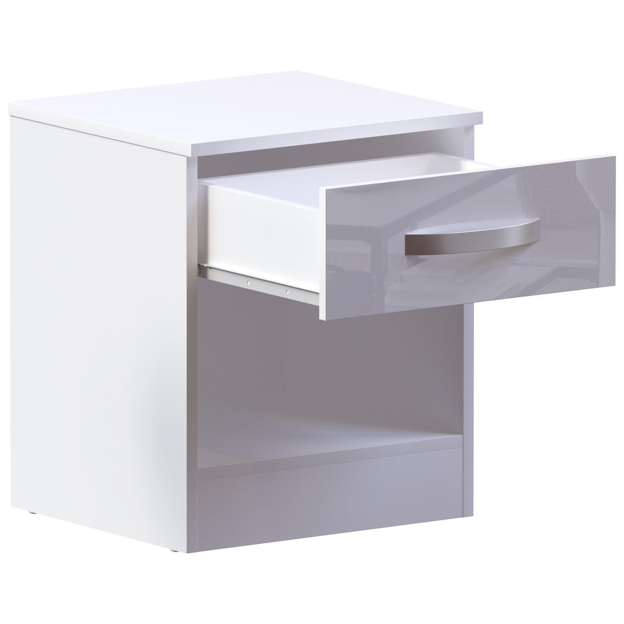 White - Lassic - Vida Designs Hulio 1 Drawer Bedside Cabinet - 9