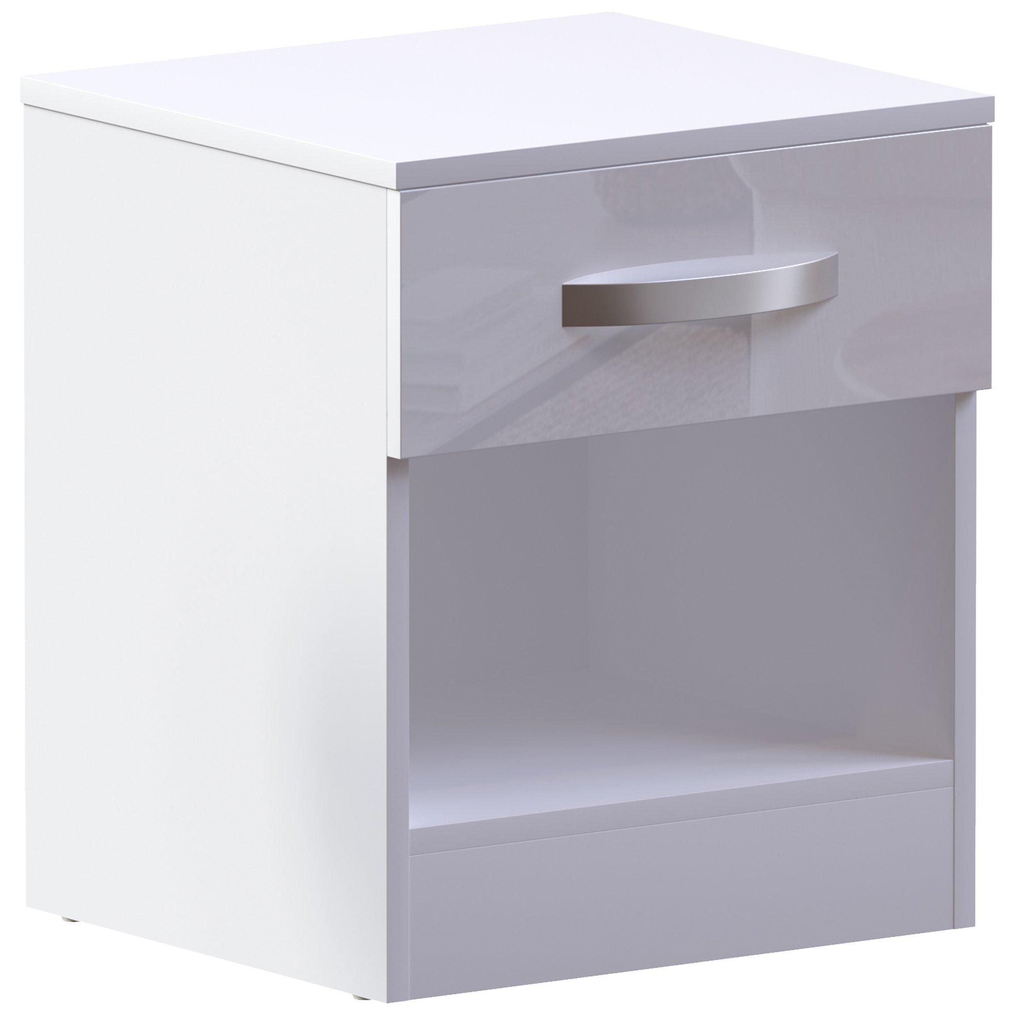 White - Lassic - Vida Designs Hulio 1 Drawer Bedside Cabinet - 10