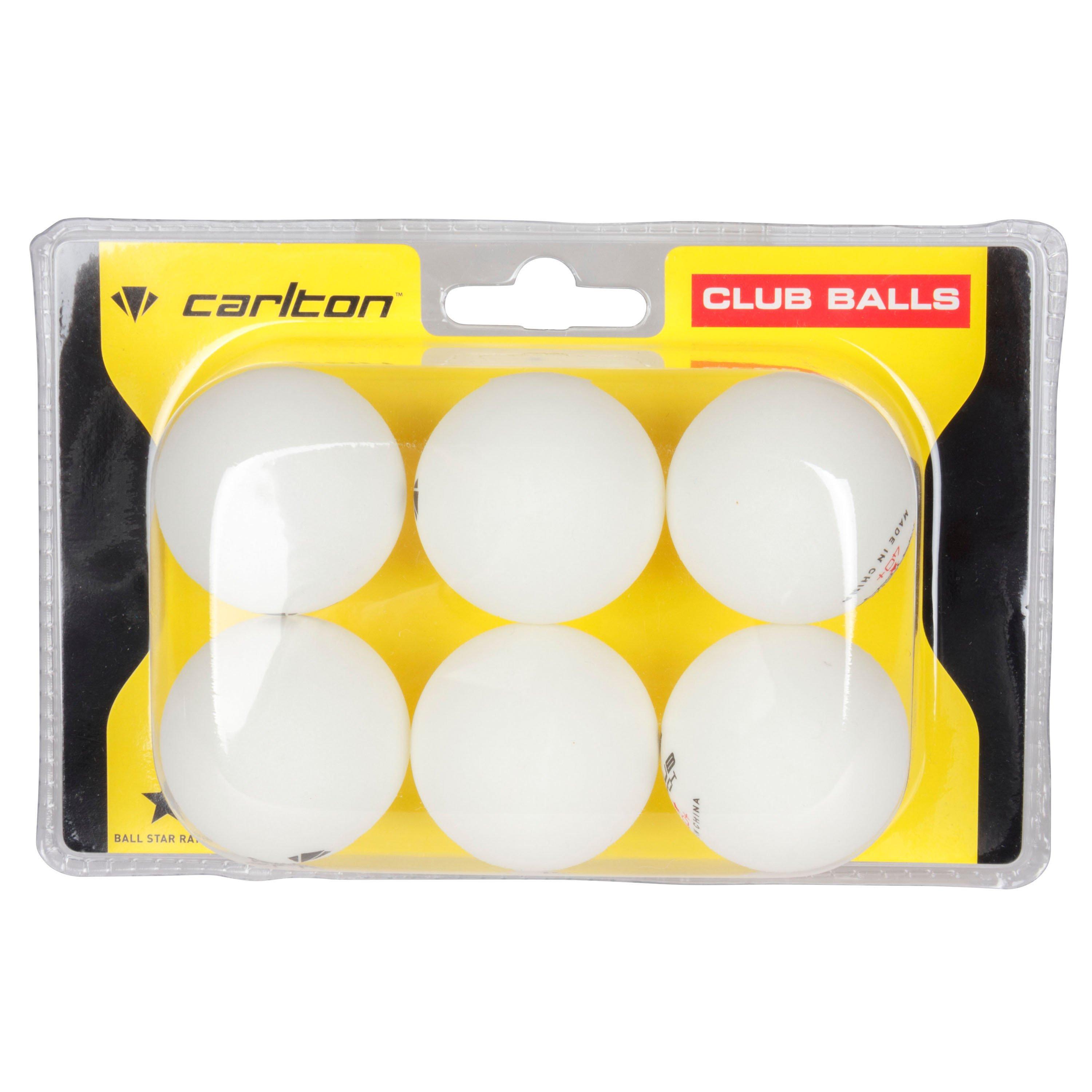Carlton  Club Table Tennis Balls 6 Pack Adults - White