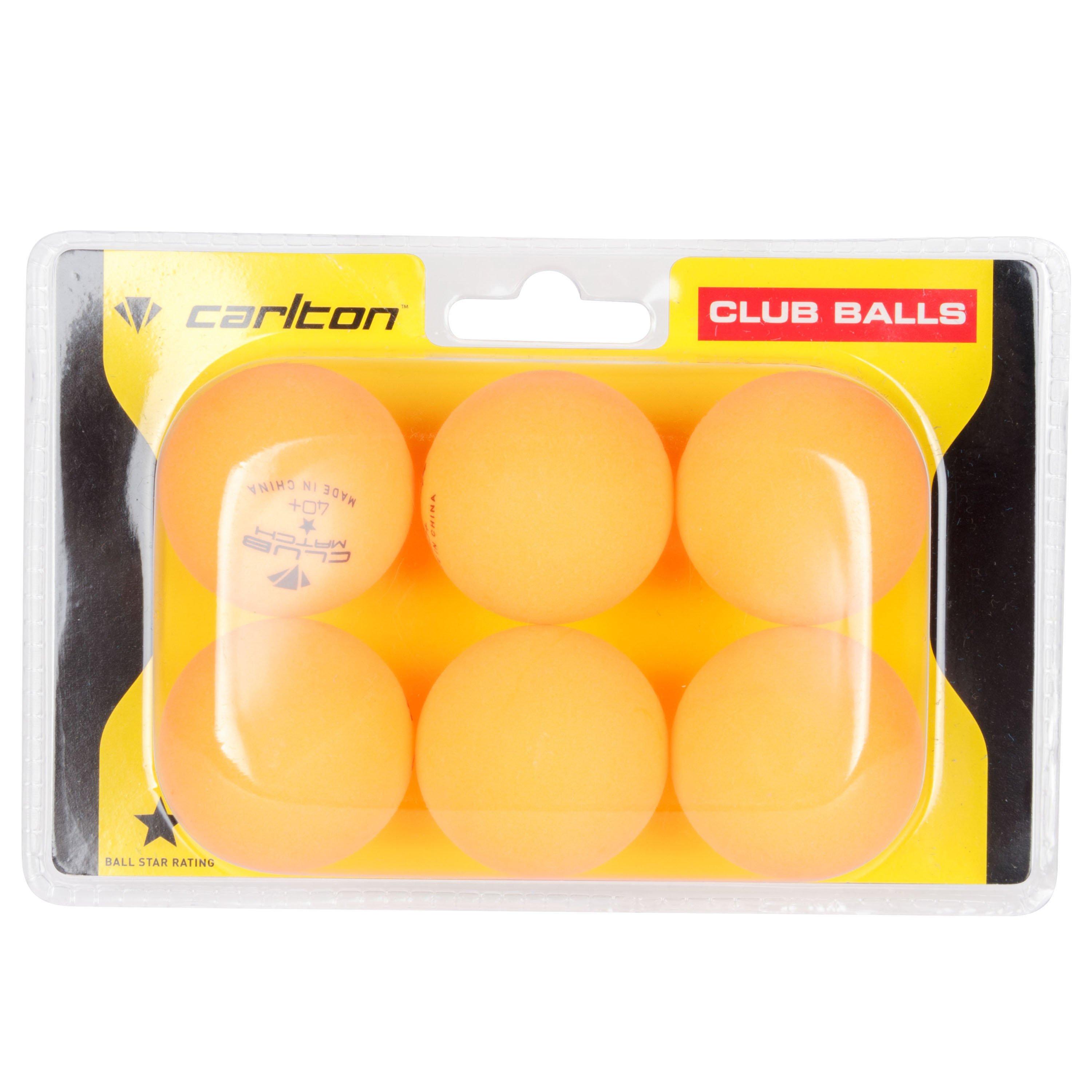 Orange - Carlton - Club Table Tennis Balls 6 Pack Adults - 1