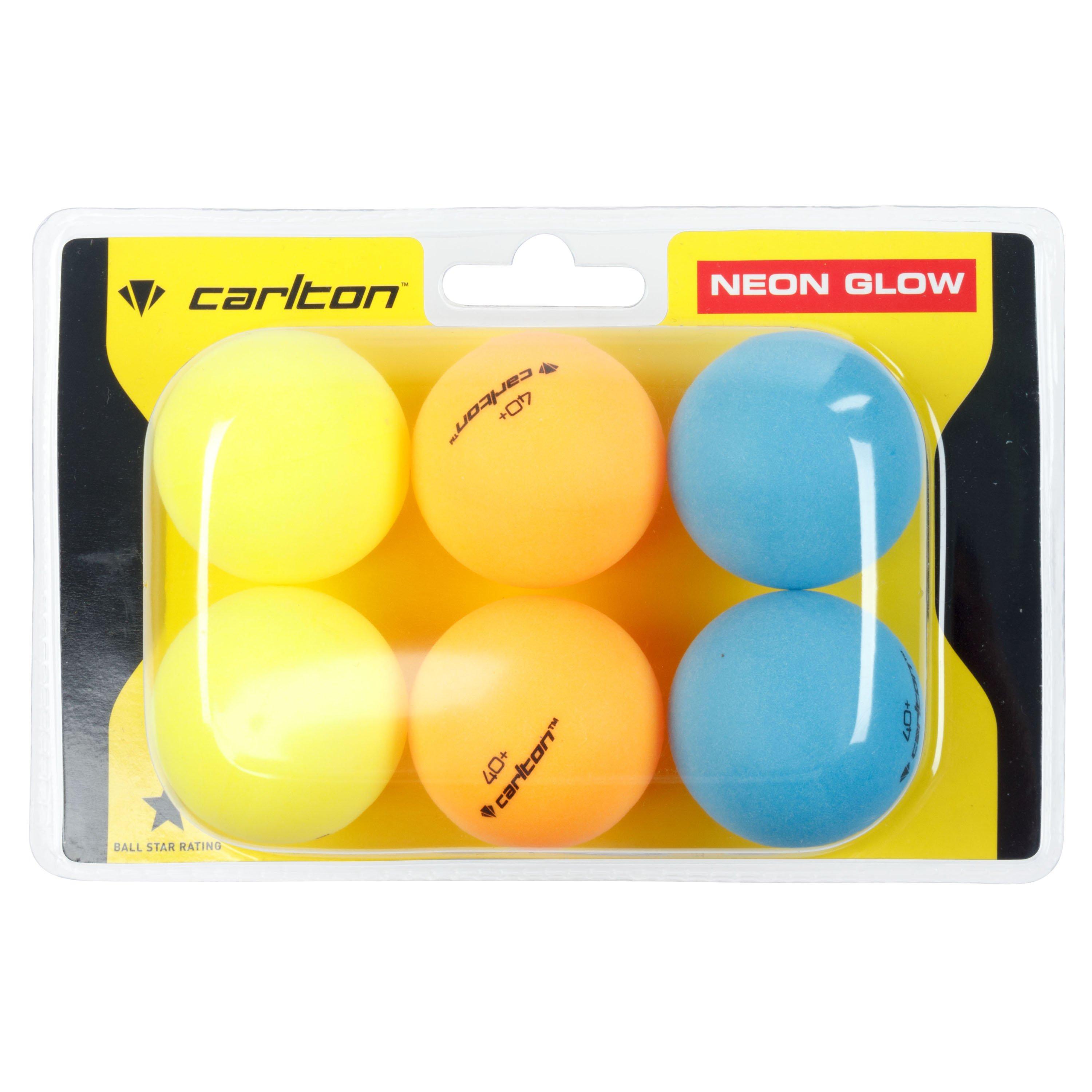 Neon - Carlton - Neon Glow Table Tennis Balls 6 Pack Adults - 1