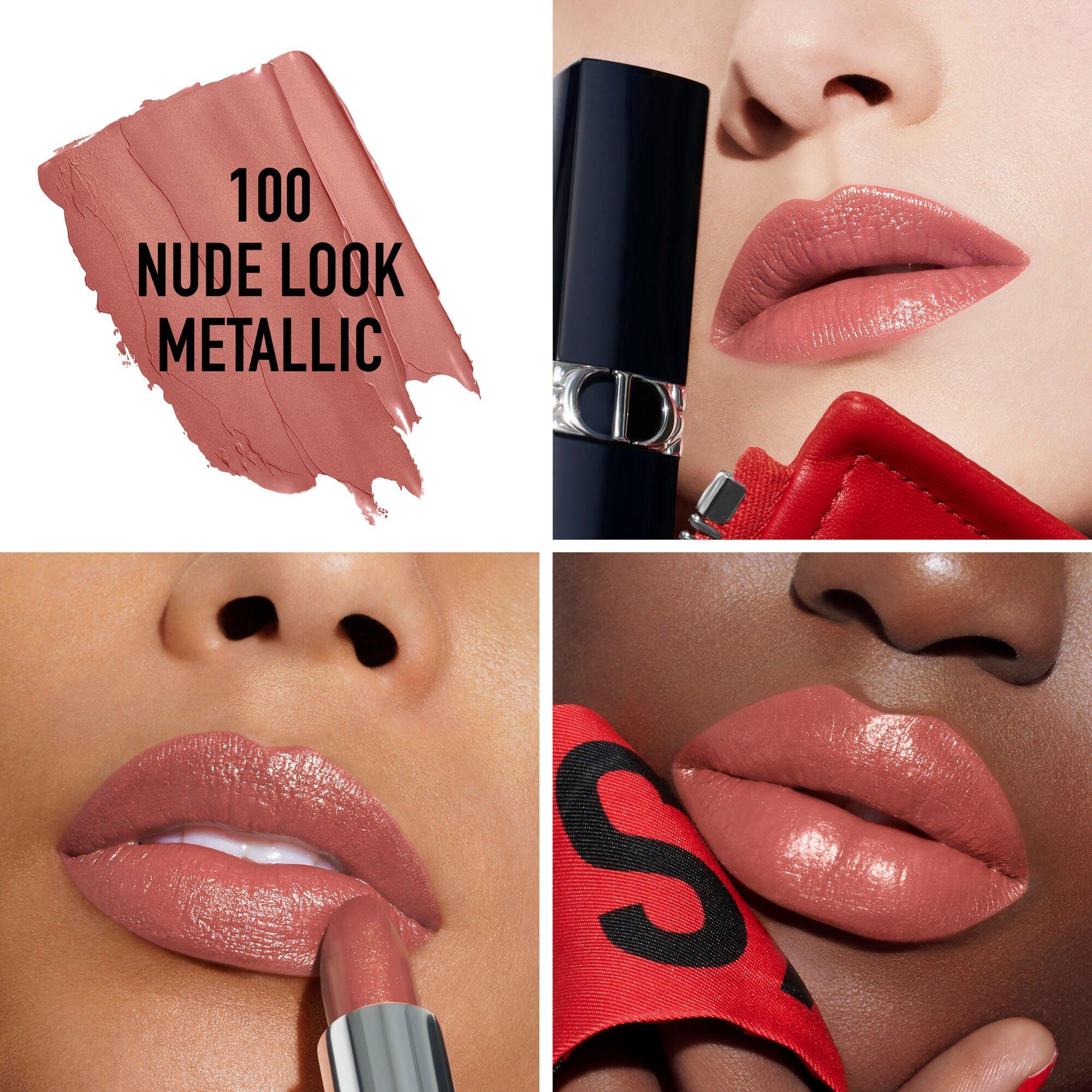 100NudeLook - DIOR - Rouge Dior Metallic finish lipstick in 100 Nude Look - 2