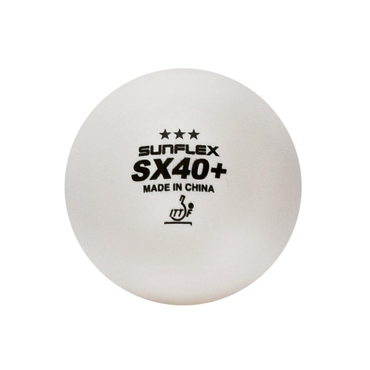 White - Sunflex - 3 Star SX40 Plus Table Tennis Balls 3 Pack - 2
