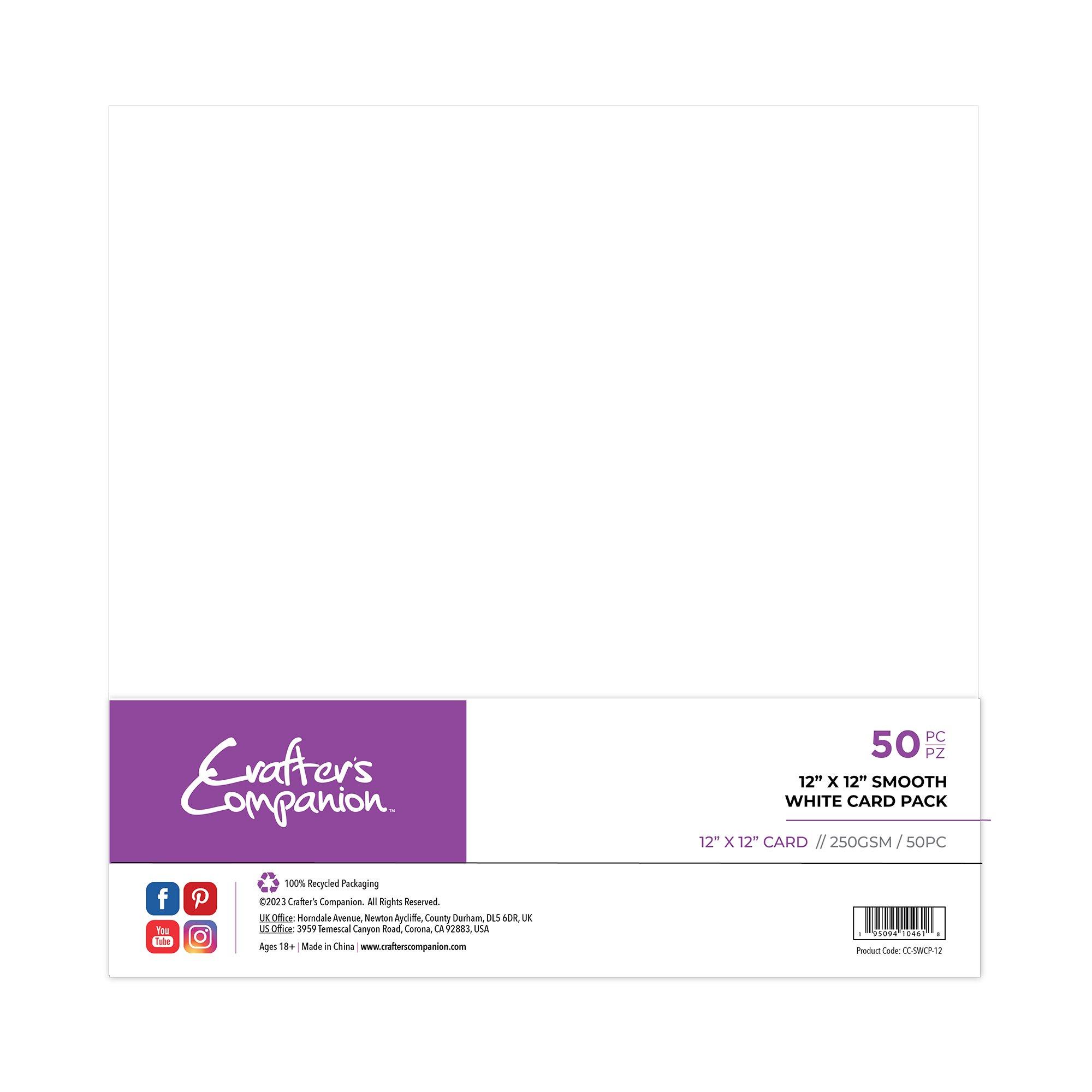 Multi - Crafters Companion - 12 x 12 Smooth White Card Pack - 50 Sheets - 1