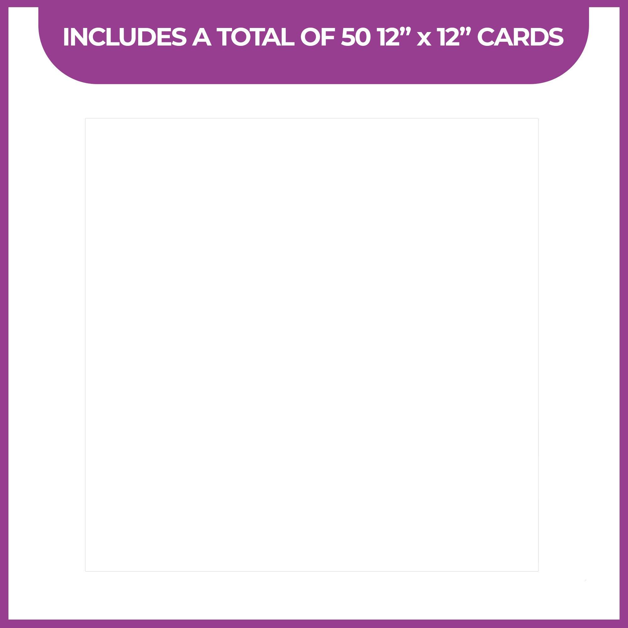 Multi - Crafters Companion - 12 x 12 Smooth White Card Pack - 50 Sheets - 2