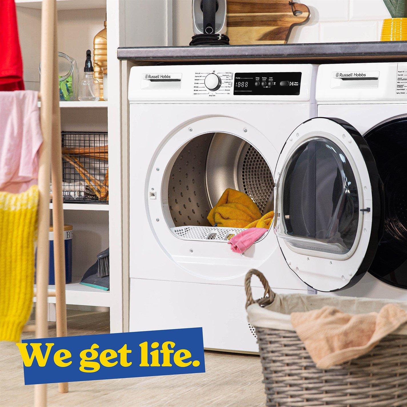 White - Russell Hobbs - RH9HPTD111W Heat Pump Tumble Dryer - 10