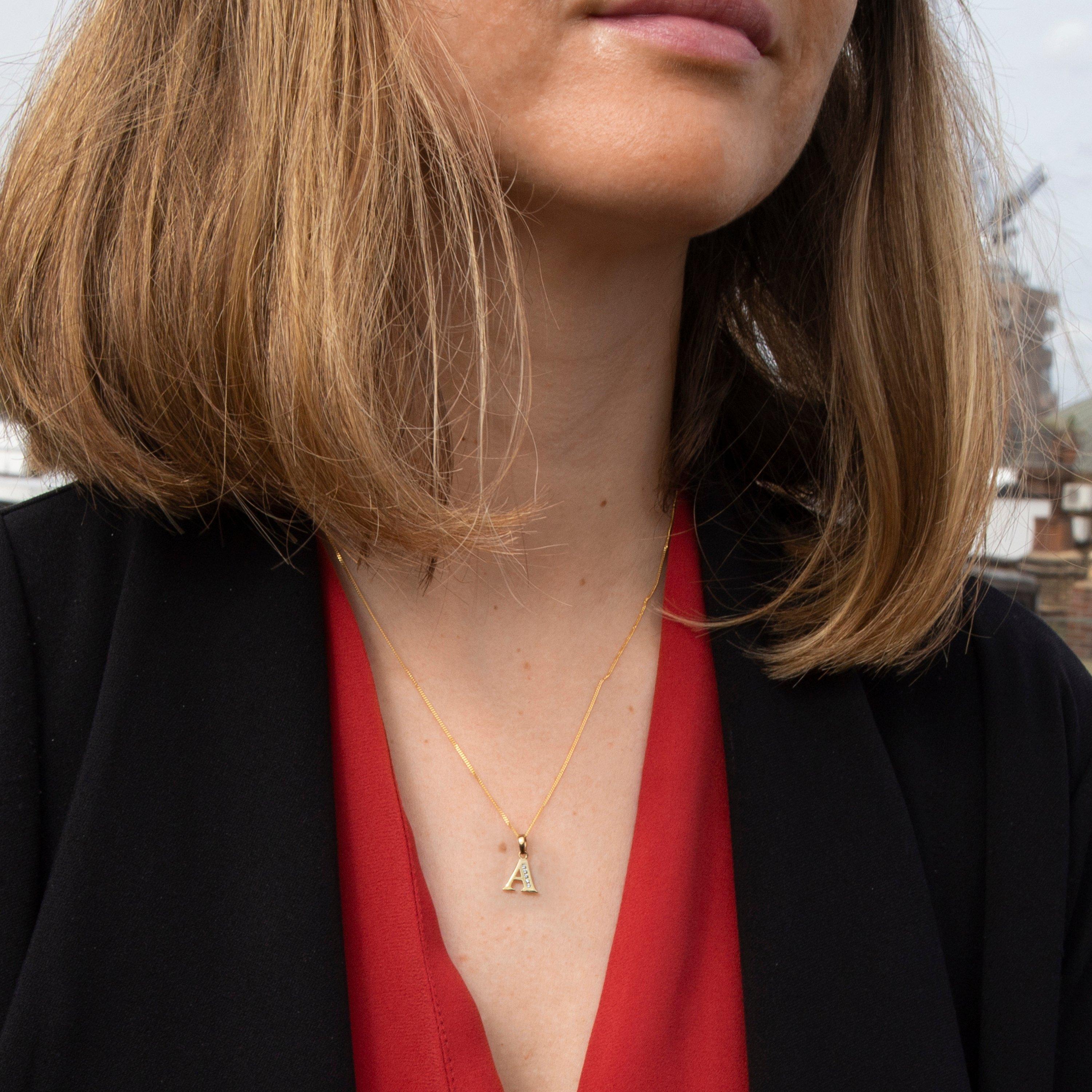 Yellow Gold - Be You - 9ct Gold CZ Initial Necklace - 2