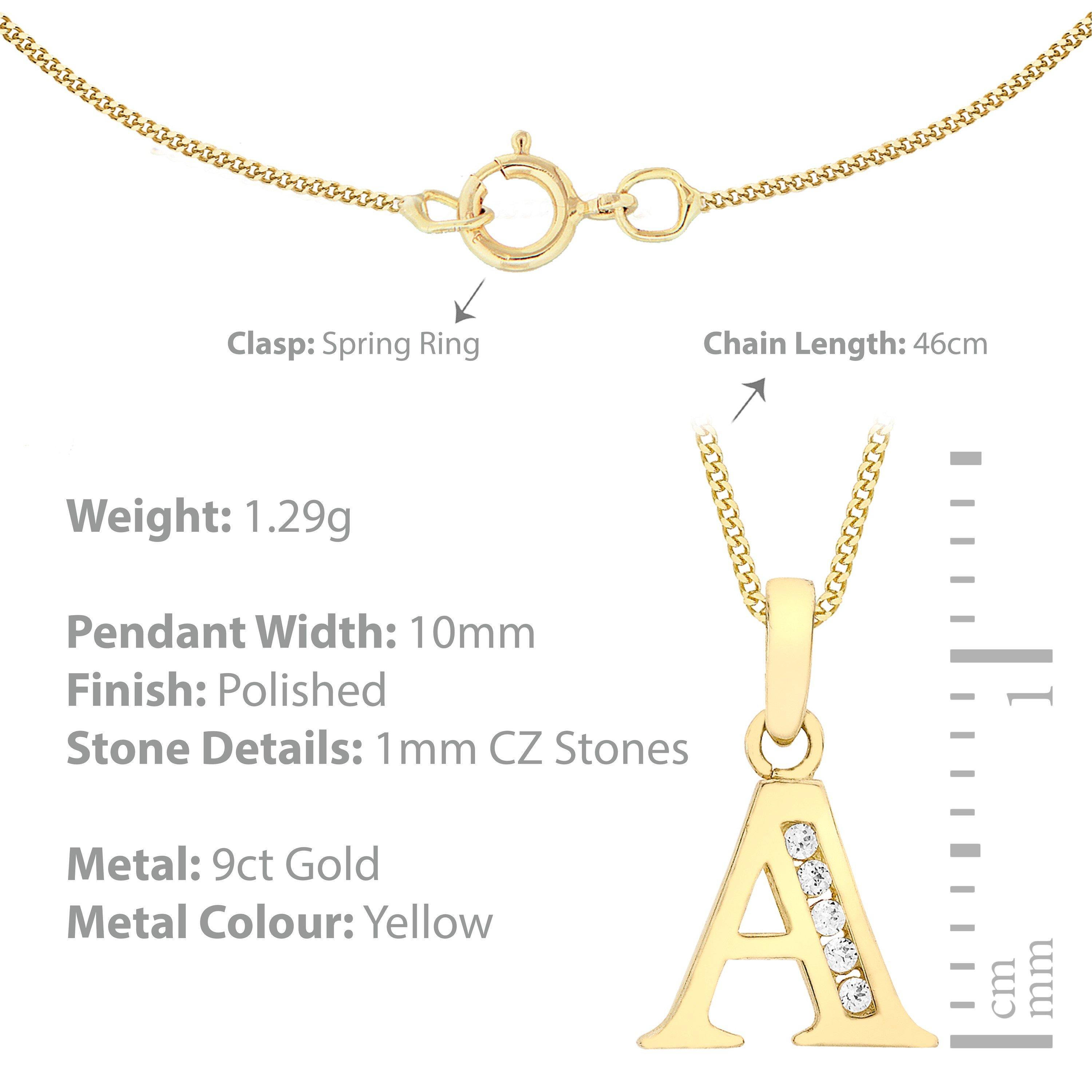 Yellow Gold - Be You - 9ct Gold CZ Initial Necklace - 3