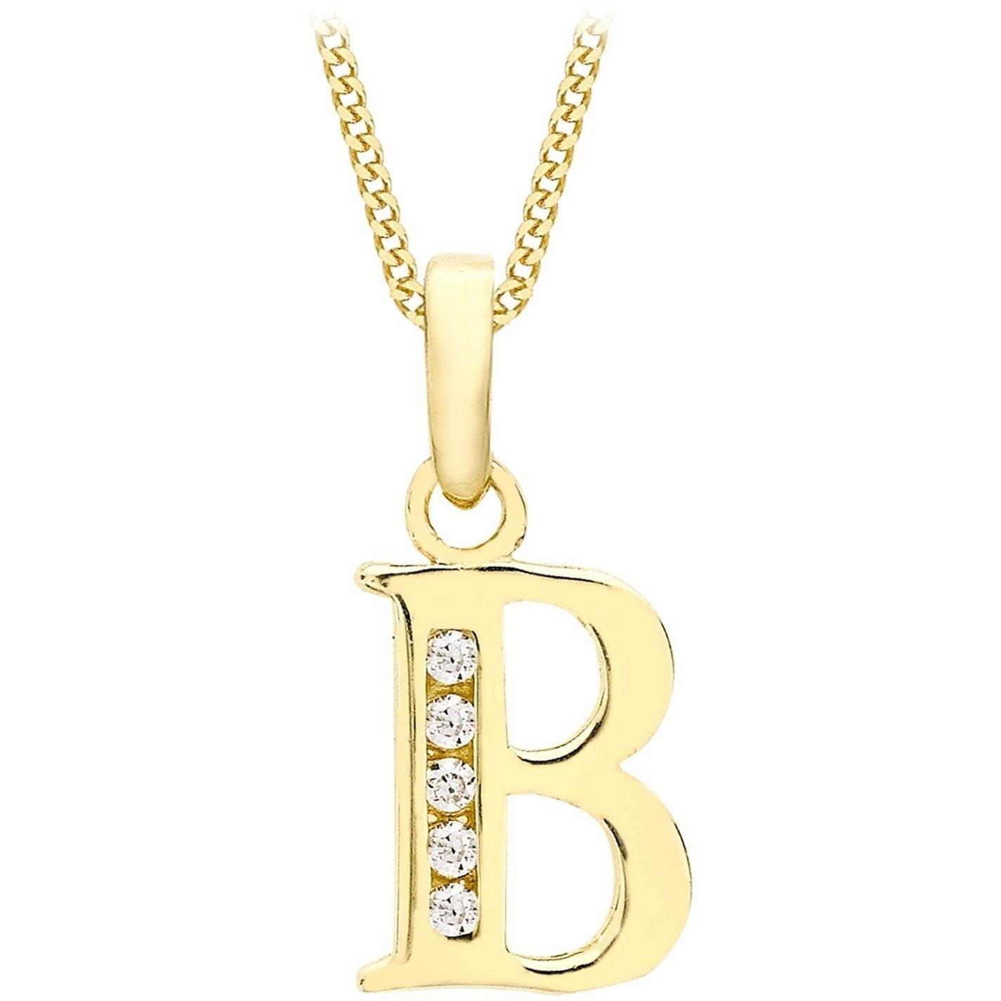 Yellow Gold - Be You - 9ct Gold CZ Initial Necklace - 4