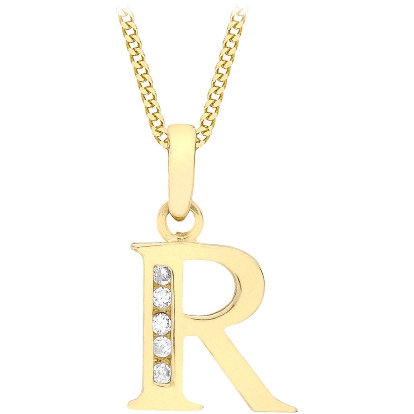 Yellow Gold - Be You - 9ct Gold CZ Initial Necklace - 6