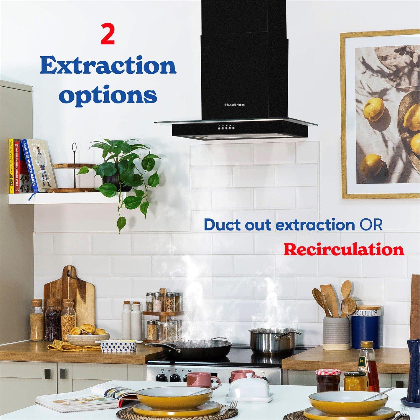 Black - Russell Hobbs - RHFGCH601B 60cm Cooker Hood - 5