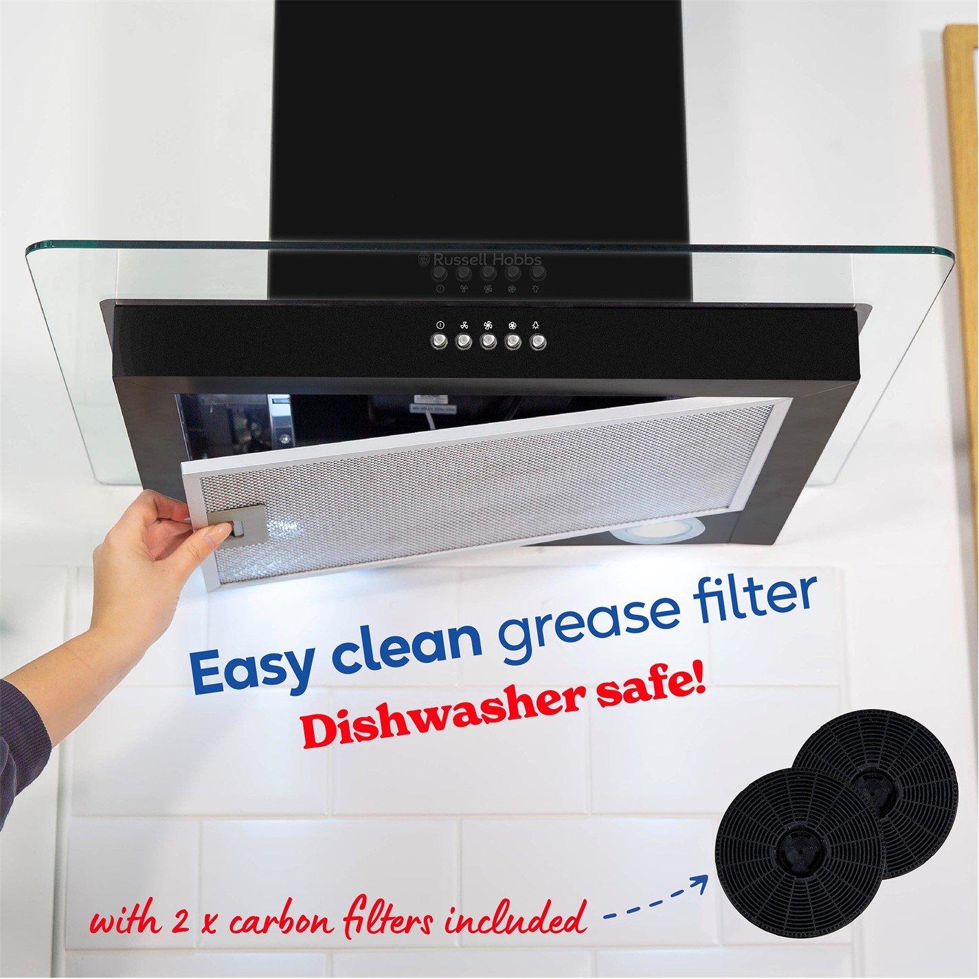 Black - Russell Hobbs - RHFGCH601B 60cm Cooker Hood - 6