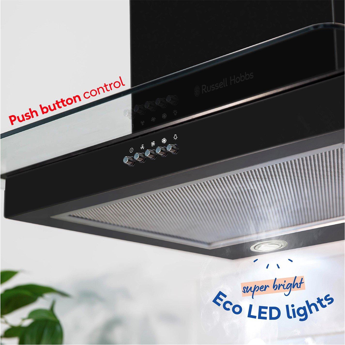 Black - Russell Hobbs - RHFGCH601B 60cm Cooker Hood - 8