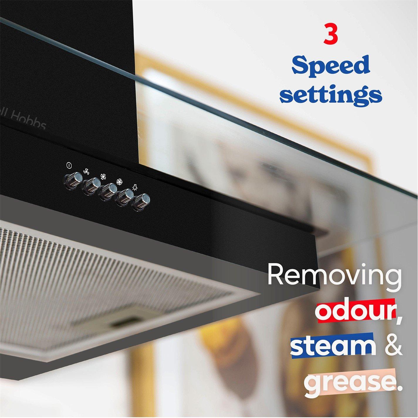 Black - Russell Hobbs - RHFGCH601B 60cm Cooker Hood - 9