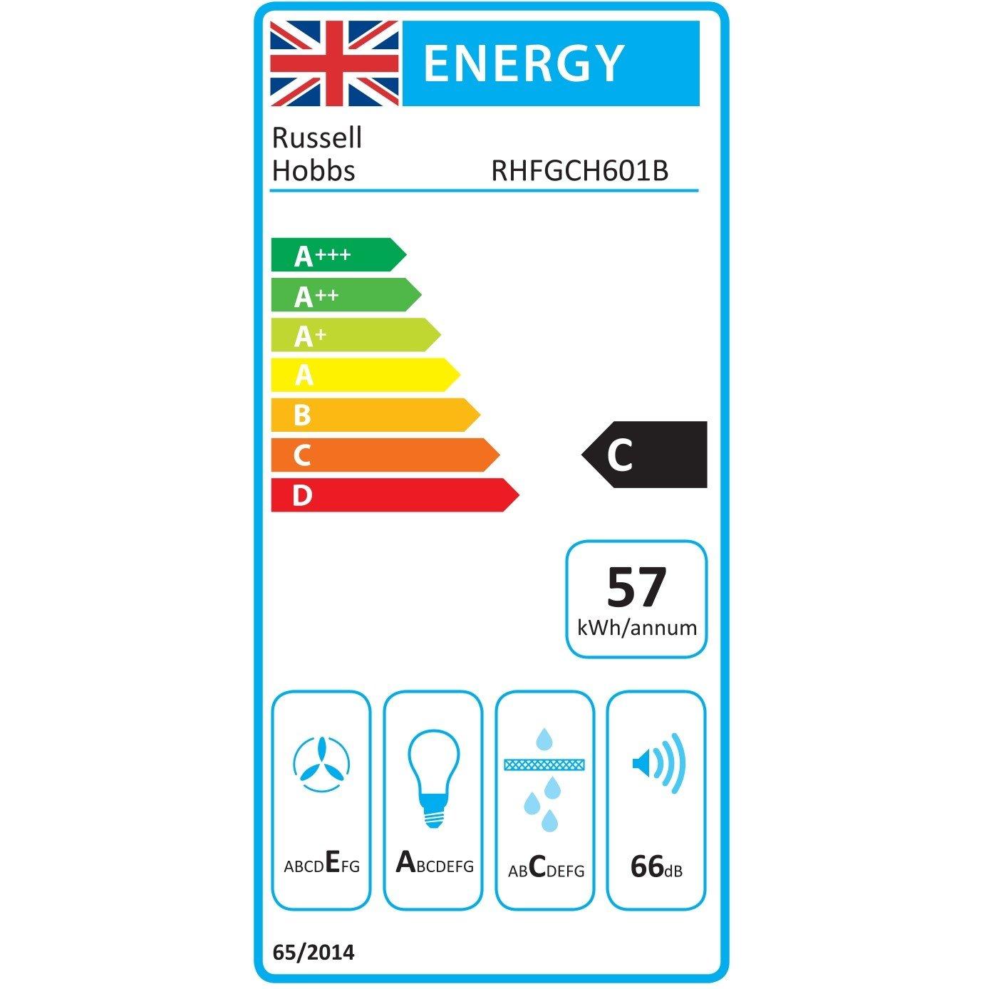 Black - Russell Hobbs - RHFGCH601B 60cm Cooker Hood - 10