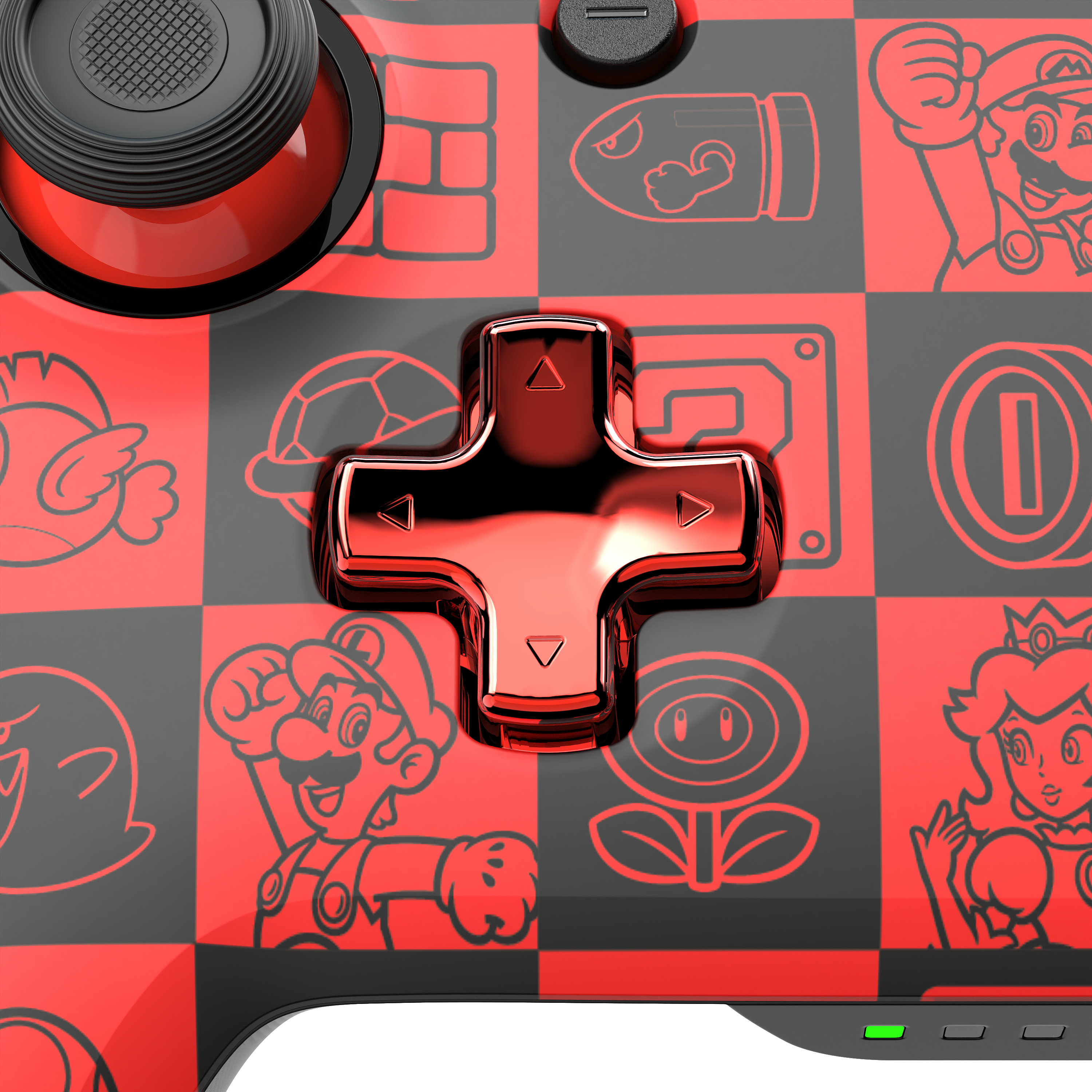 Red/Black Mario - PDP - REMATCH GLOW Wireless Switch Controller: Mario - 7