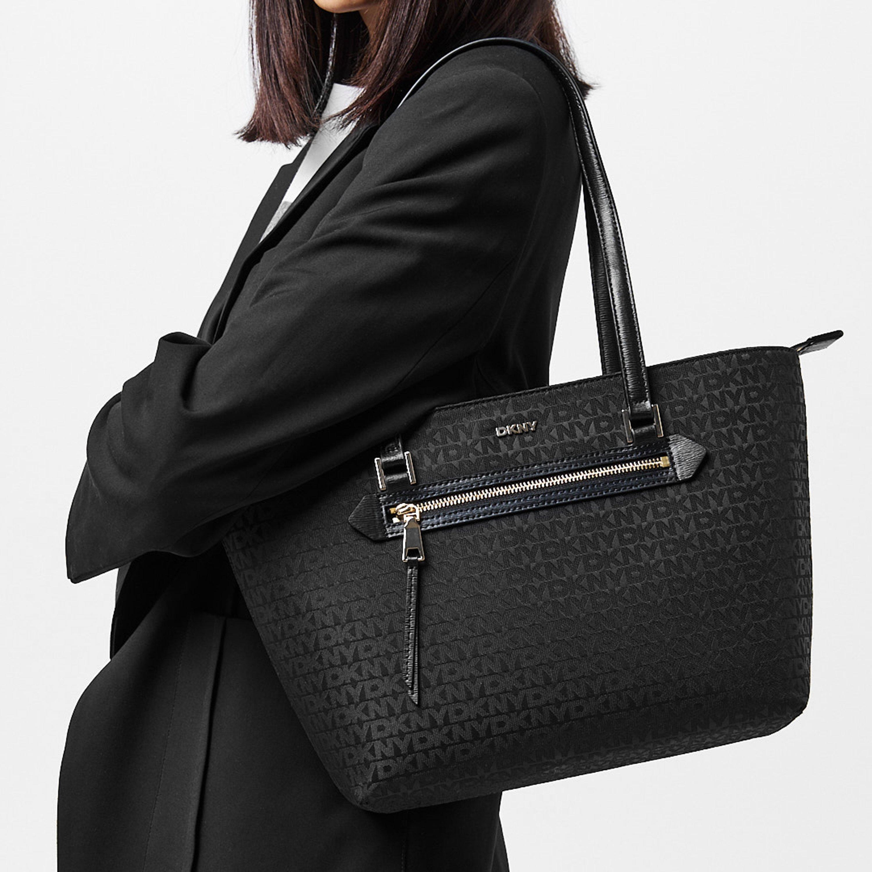 Negro azabache - DKNY - Women's Bryant Monogram Tote Bag - 3