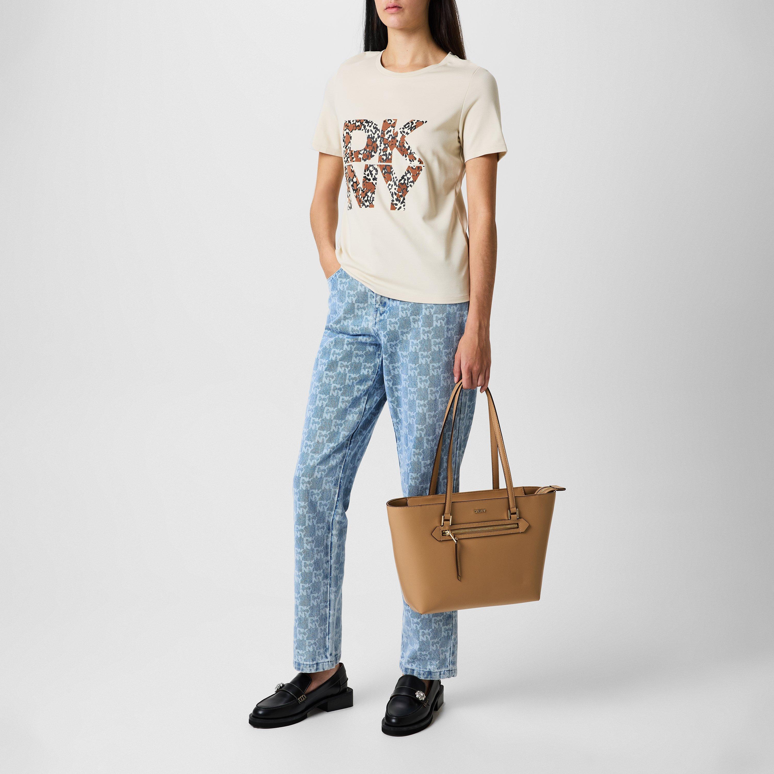 Brown - DKNY - Women's Bryant Monogram Tote Bag - 8