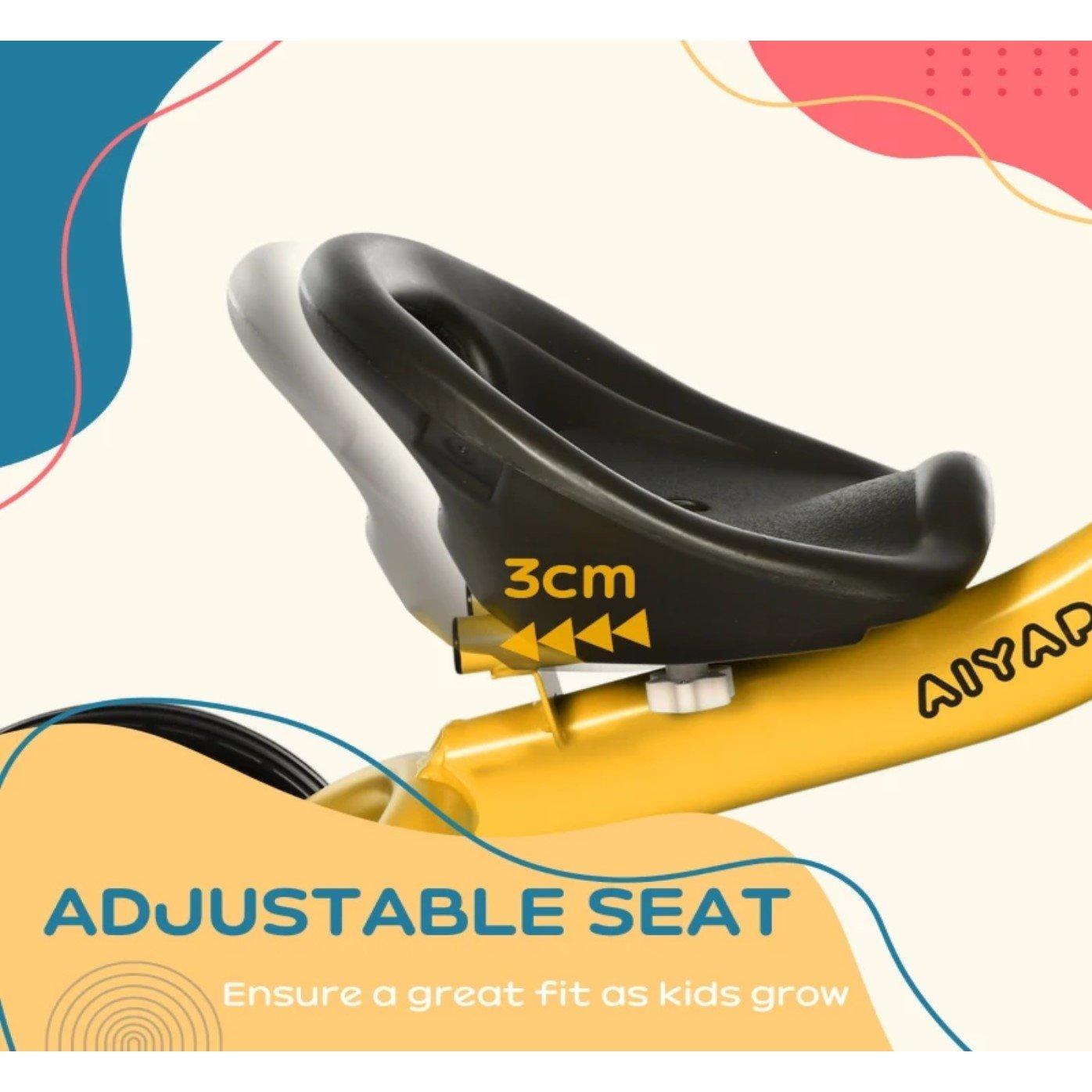 Yellow - HOMCOM - AIYAPLAY Kids Trike with Adjustable Seat 2-5 Years - 5