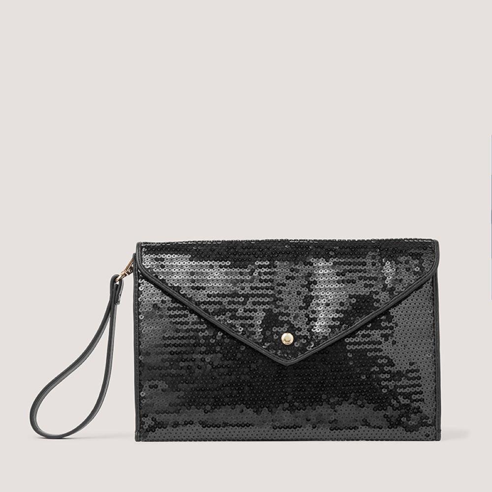 Black Sequin - Fiorelli - Women's Fior Ophelia Sequin Envelope Clutch Pouch - 2